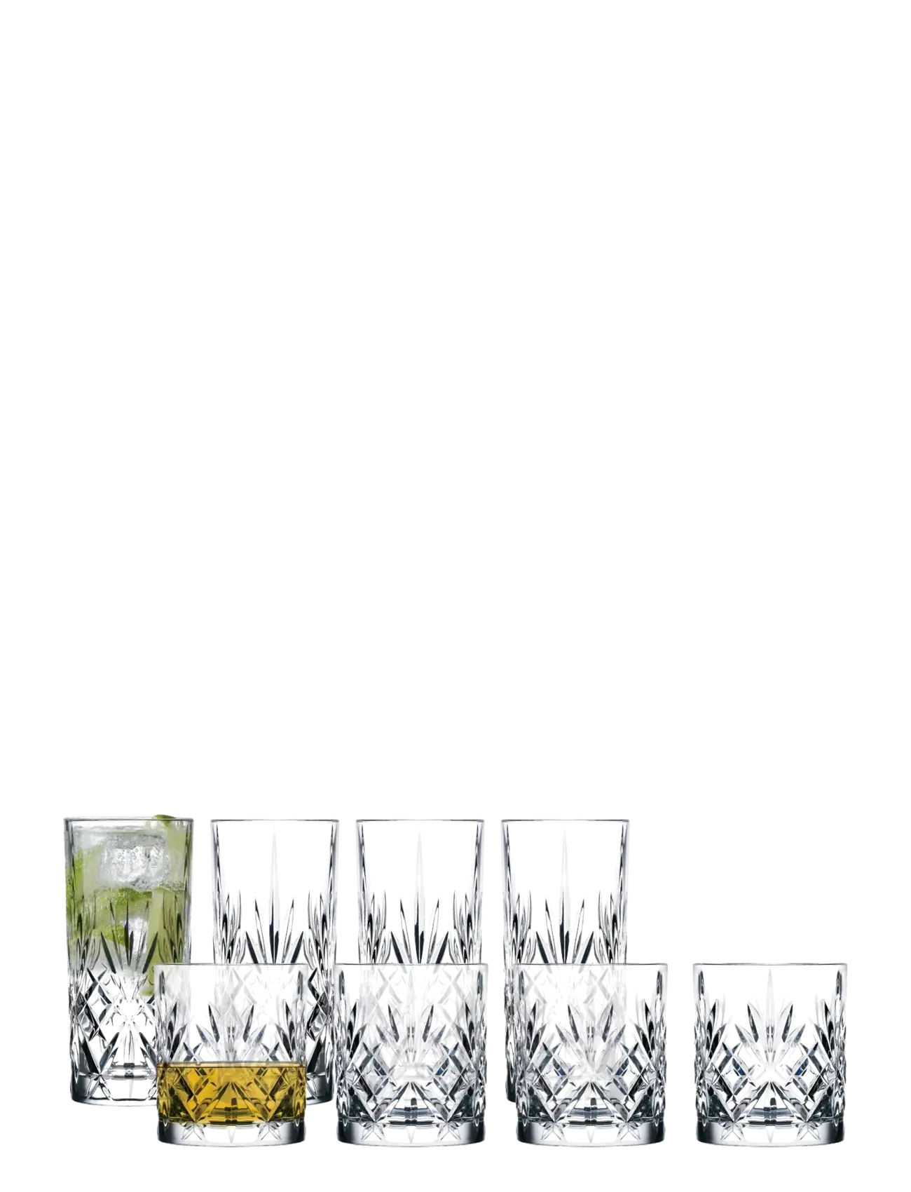 Lyngby Glas Whiskyglas/Highball Melodia 8 delar - Glas - KLAR / clear