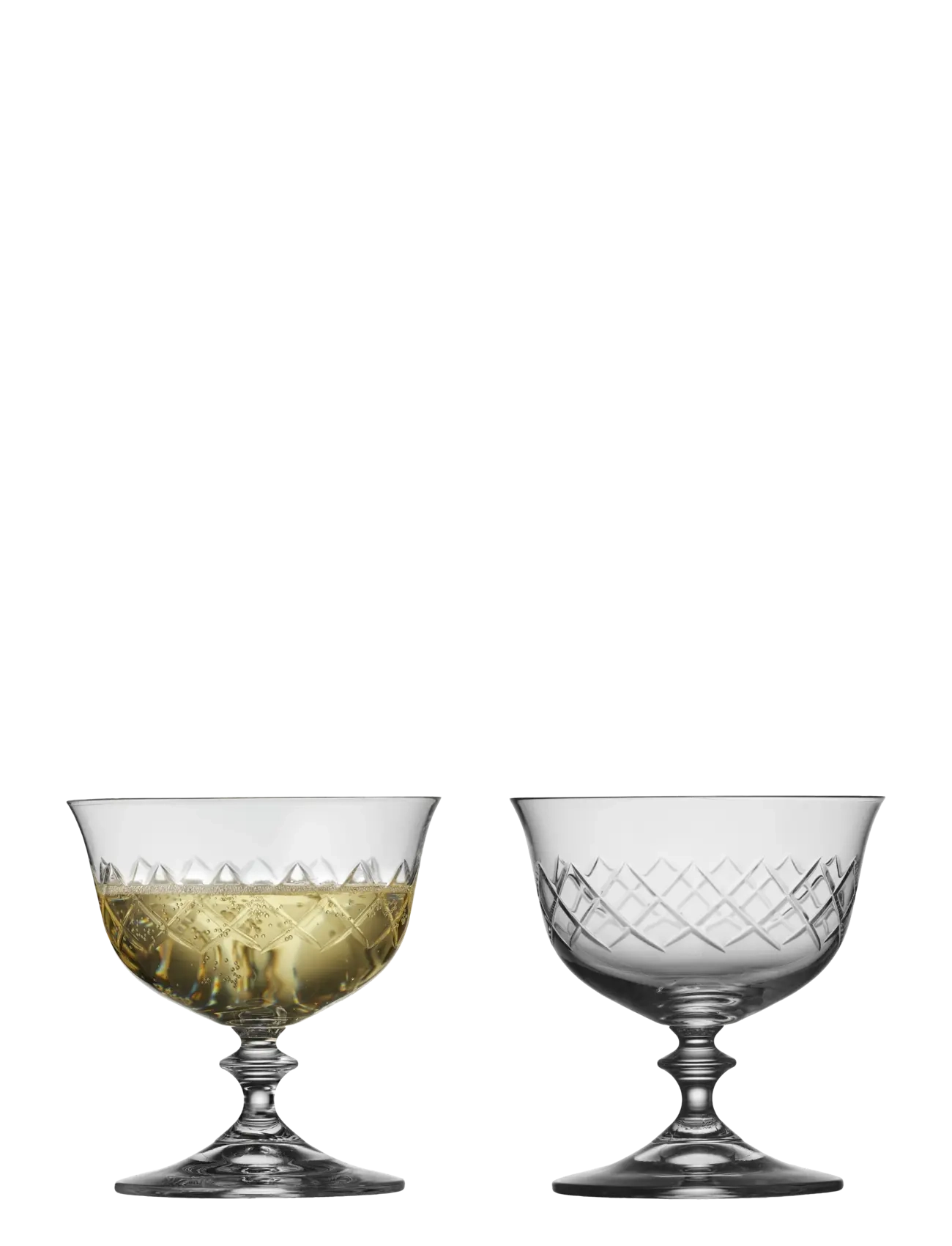 Lyngby Glas Champagneskål Eaton 2 stk. - Kampagne - TRANSPARENT / clear