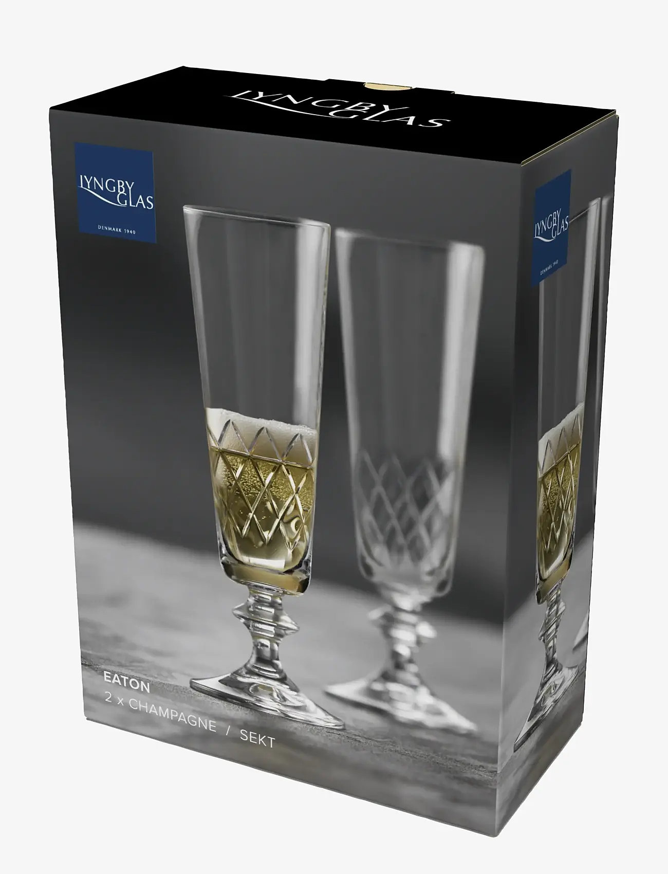 Lyngby Glas - Champagne glass Eaton 2 pcs - Šampanjaklaasid - transparent - 1