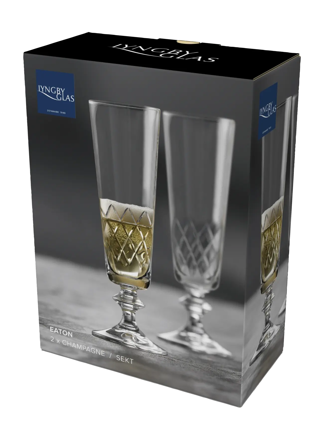 Lyngby Glas - Champagne glass Eaton 2 pcs - sektgläser - transparent - 2