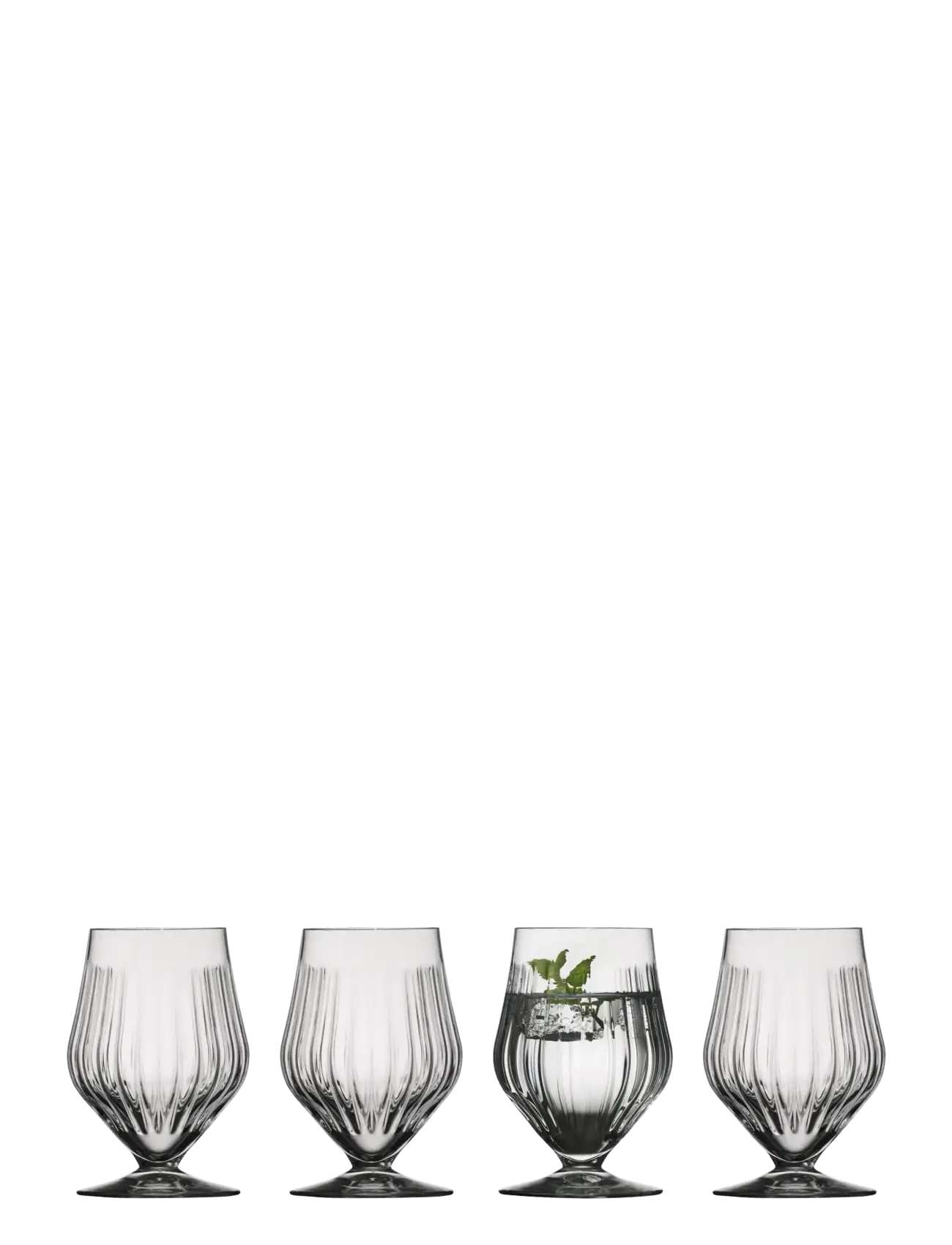 Lyngby Glas Vandglas På Fod Ane, Drikkeglas, Sort, Str: 40 CL x 11.5