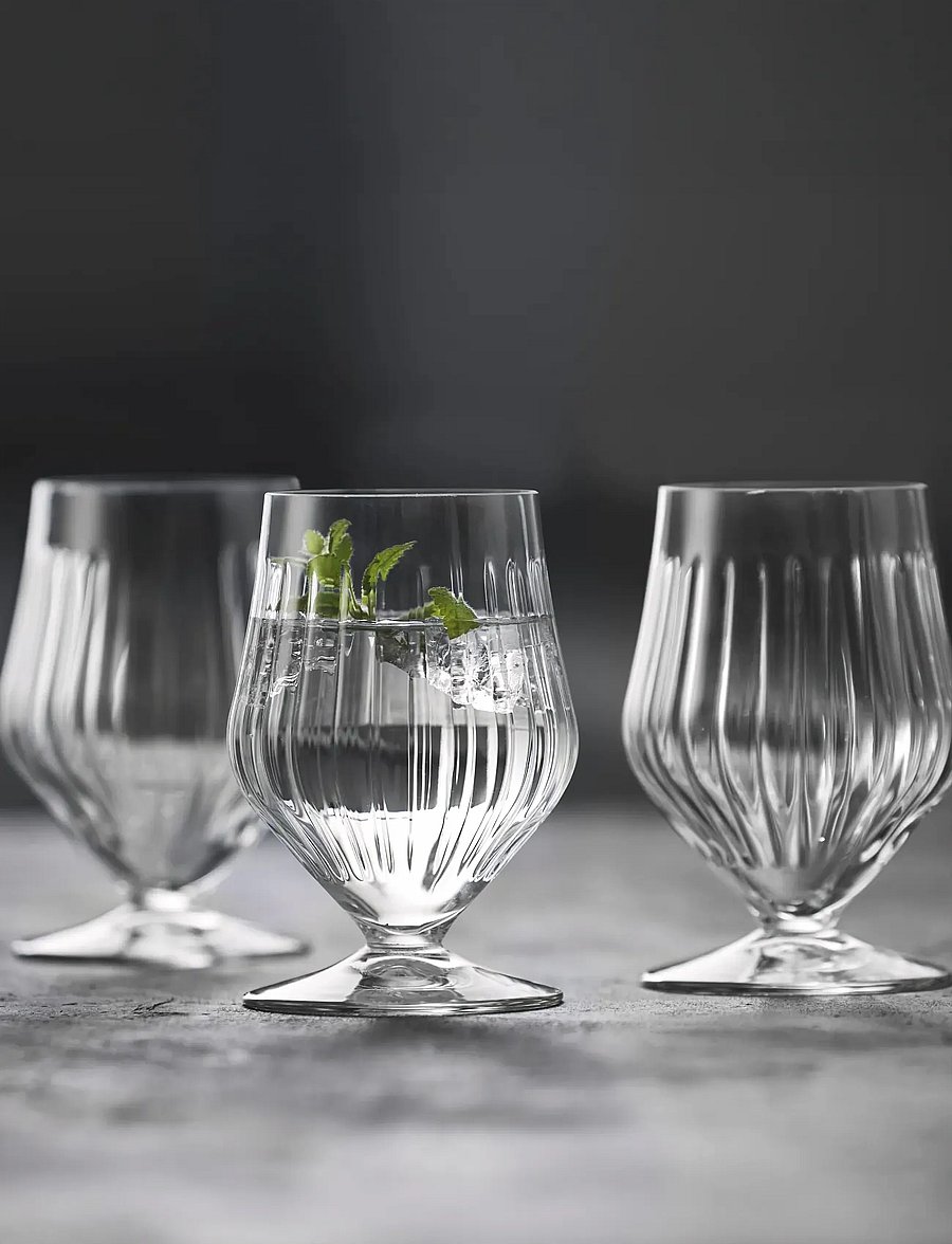 Lyngby Glas - Footed water glass Ane - trinkgläser - transparent - 0