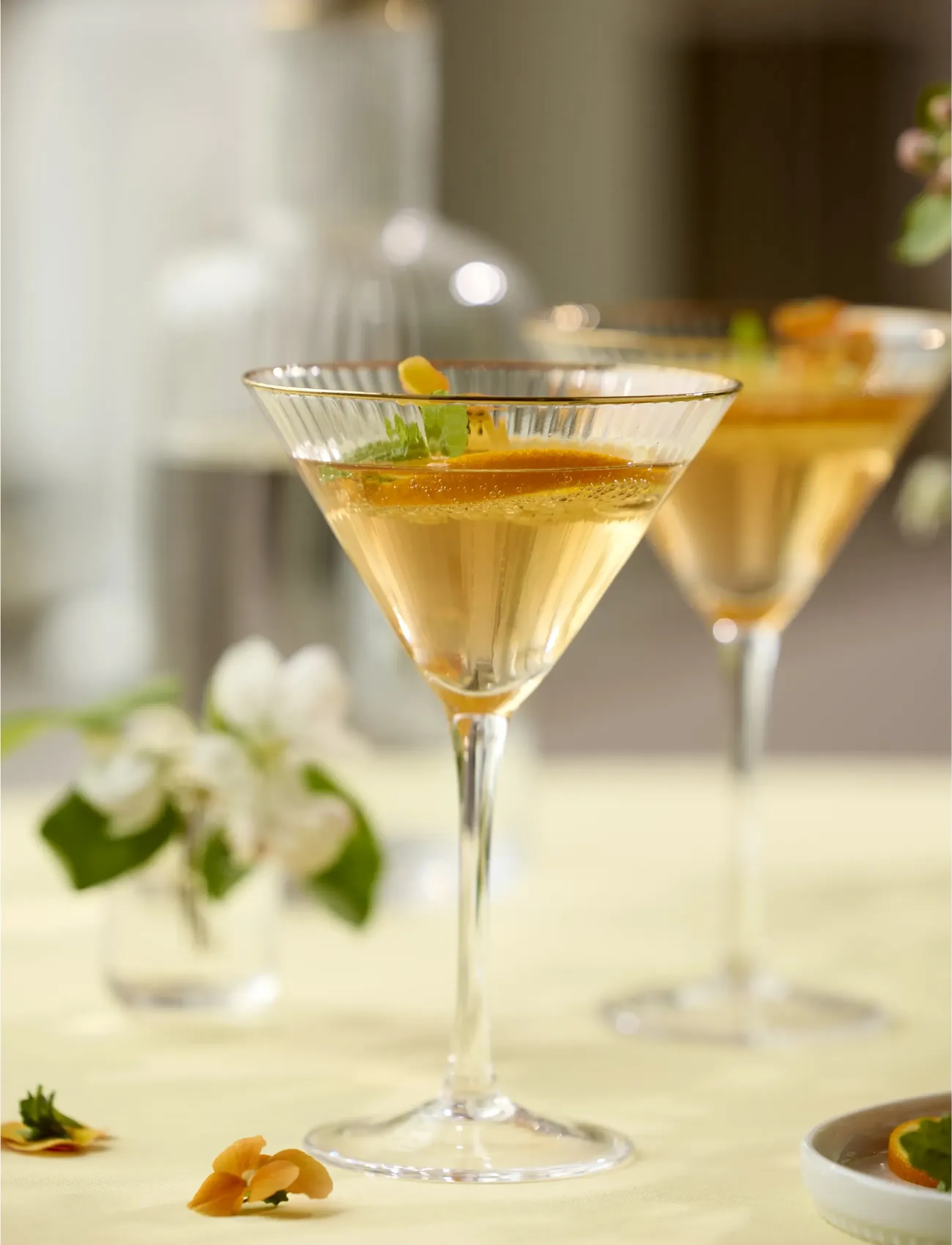 Lyngby Glas Martiniglas Palermo Gold 4 Stk., 25 CL, Glass, Nackt - Cocktail Homeware