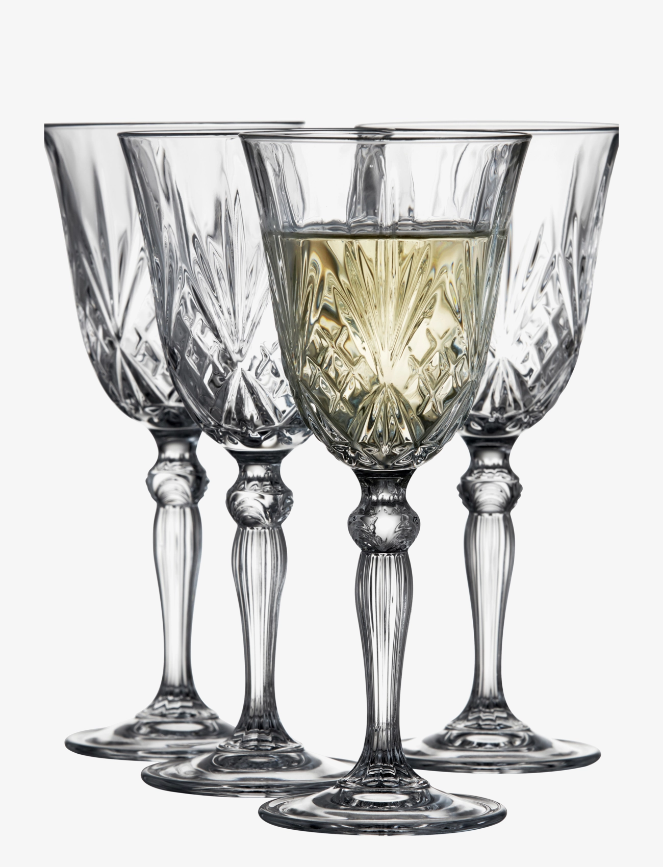 Lyngby Glas Hvidvin 4 Stk. Lyngby Melodia, 21 cl, Nude, Vinglas > Hvidvinsglas, Unisex
