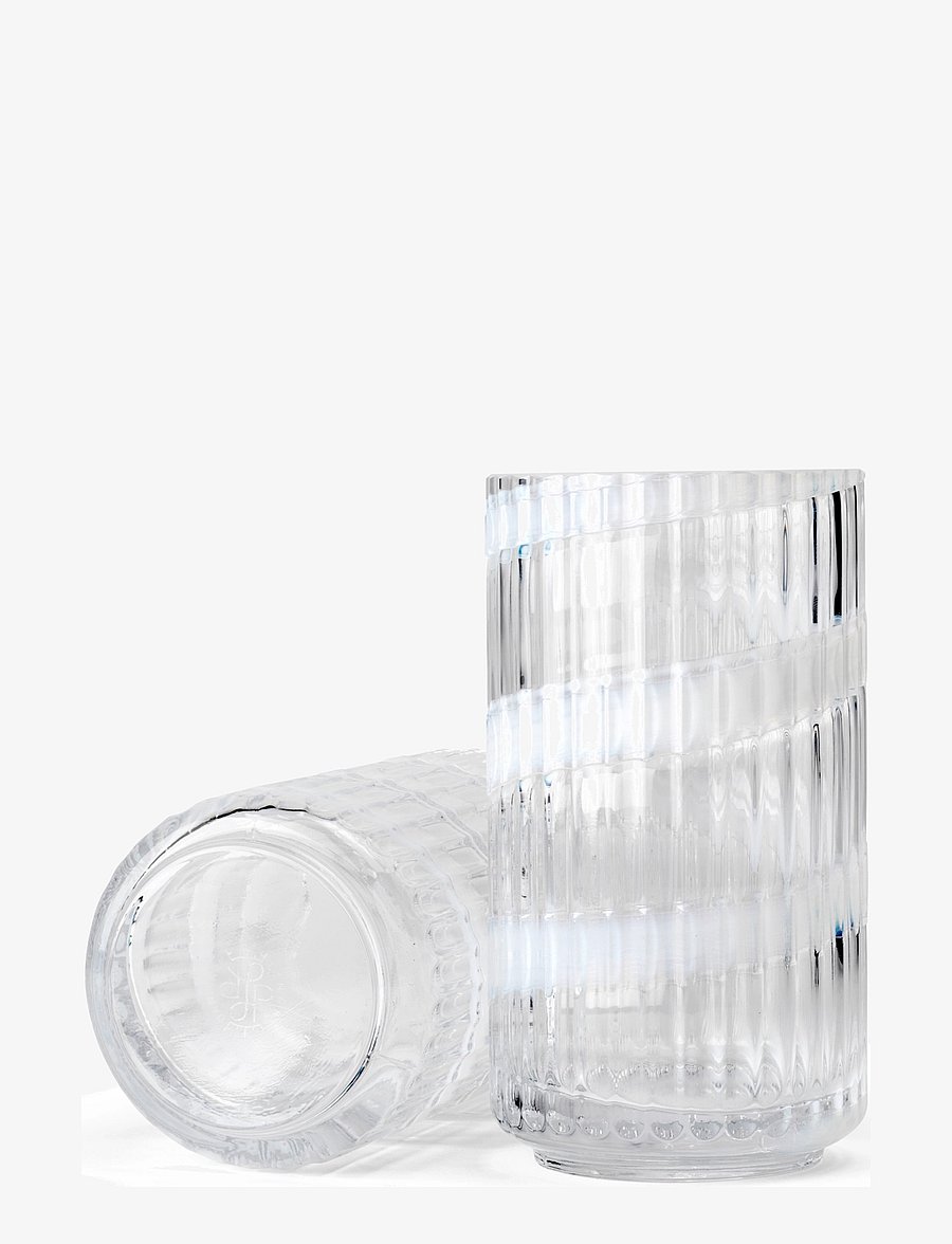 Lyngby Porcelæn - Lyngby Vase H15.5 cm swirl white mouth blown glass - vasen - swirl white - 1
