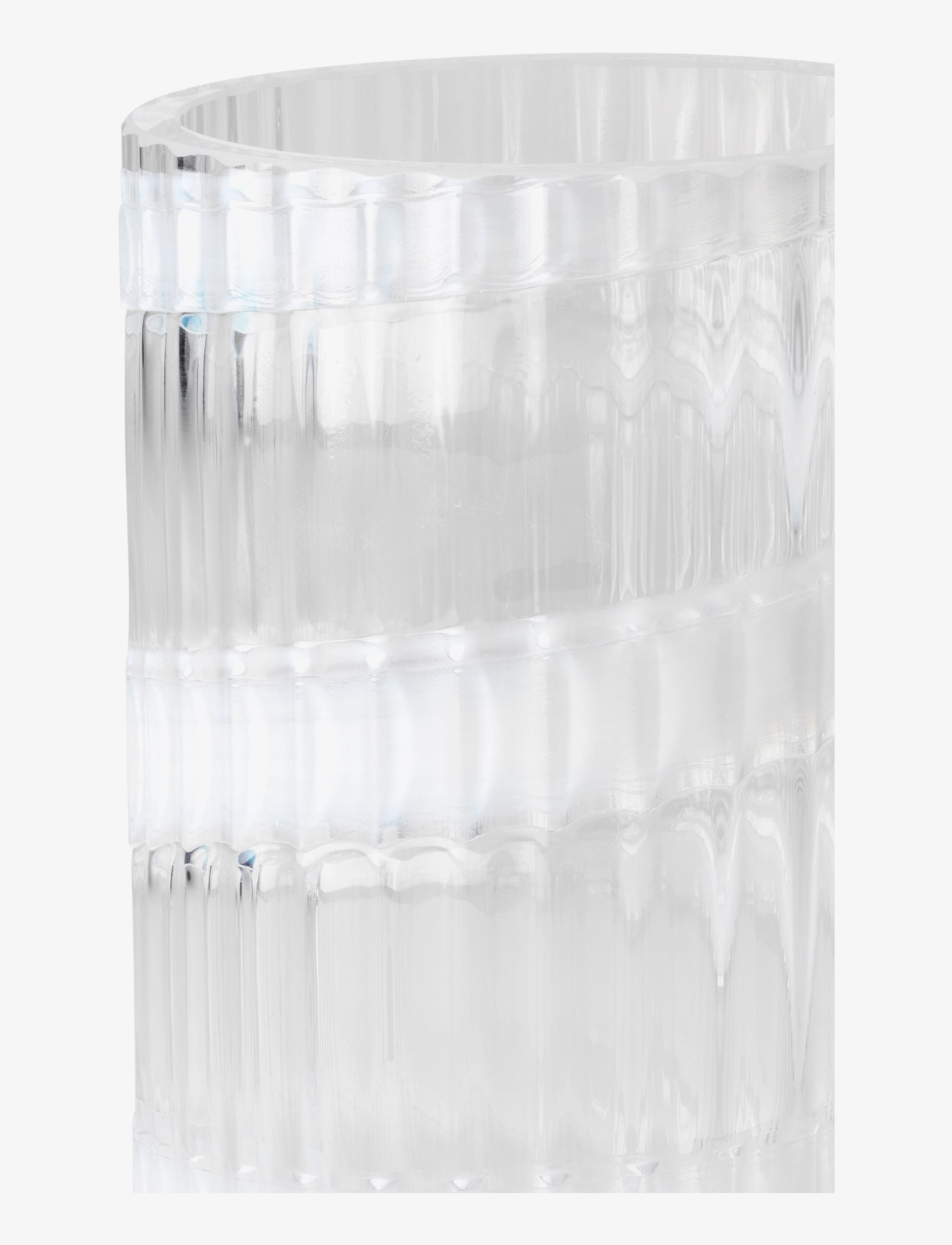 Lyngby Porcelæn - Lyngby Vase H15.5 cm swirl white mouth blown glass - vasen - swirl white - 2