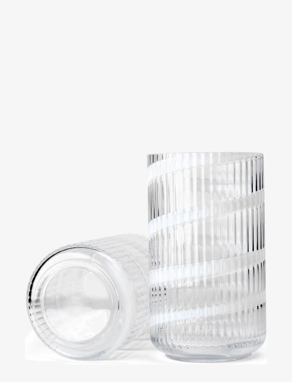 Lyngby Porcelæn - Lyngby Vase H25 cm swirl white mouth blown glass - vaser - swirl white - 1