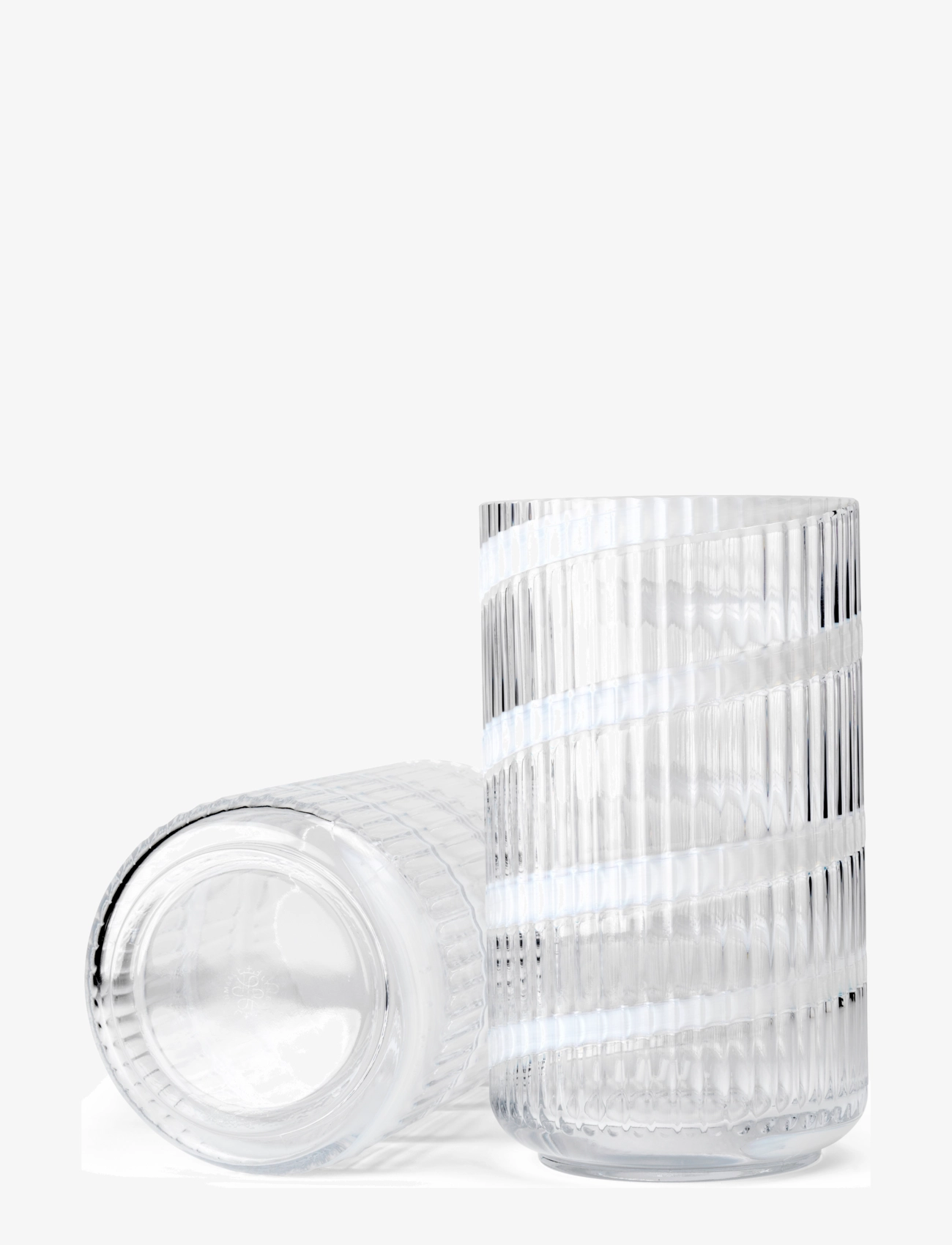Lyngby Porcelæn - Lyngby Vase H25 cm swirl hvid mundblæst glas - vaser - swirl white - 1