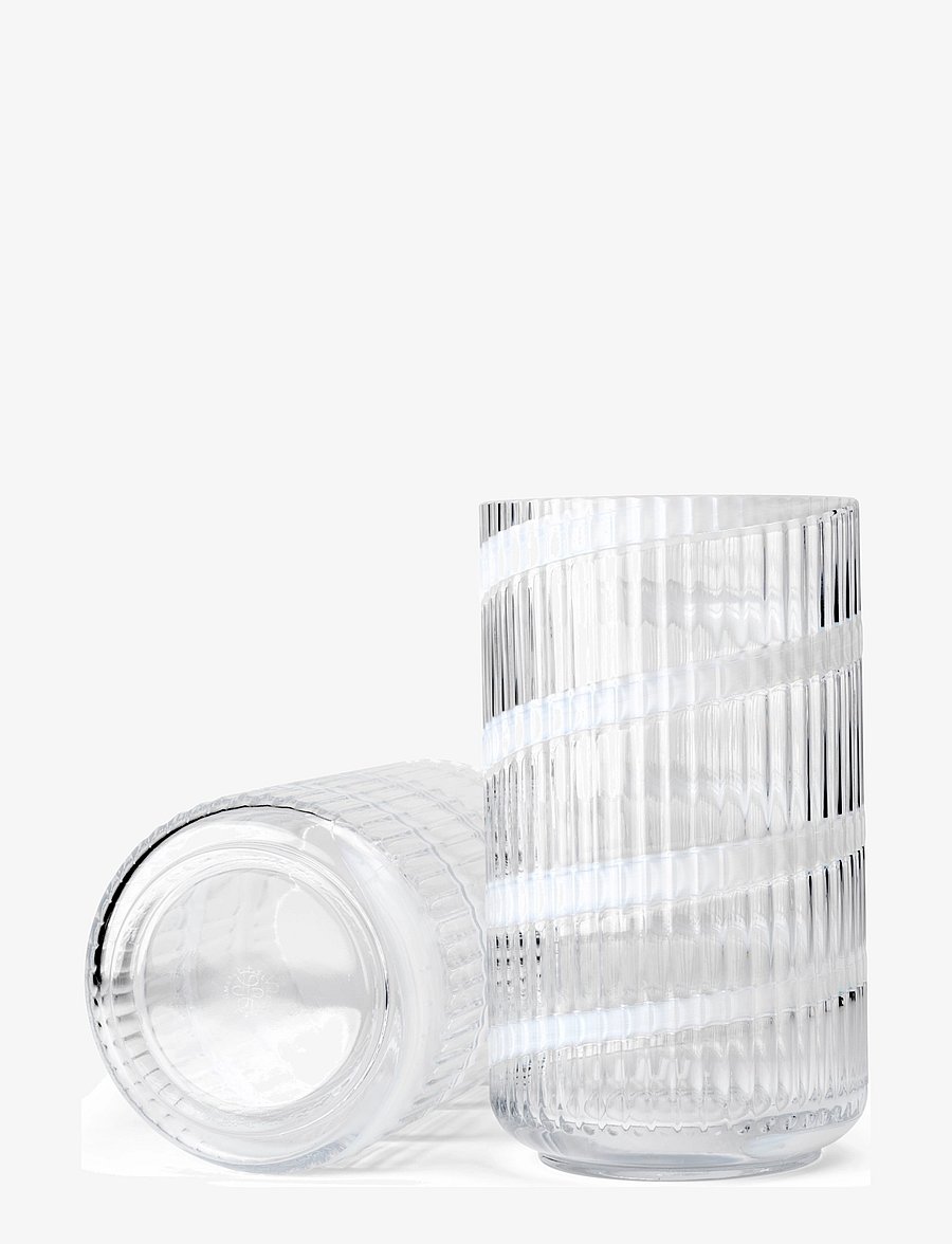 Lyngby Porcelæn - Lyngby Vase H25 cm swirl hvid mundblæst glas - vaser - swirl white - 1