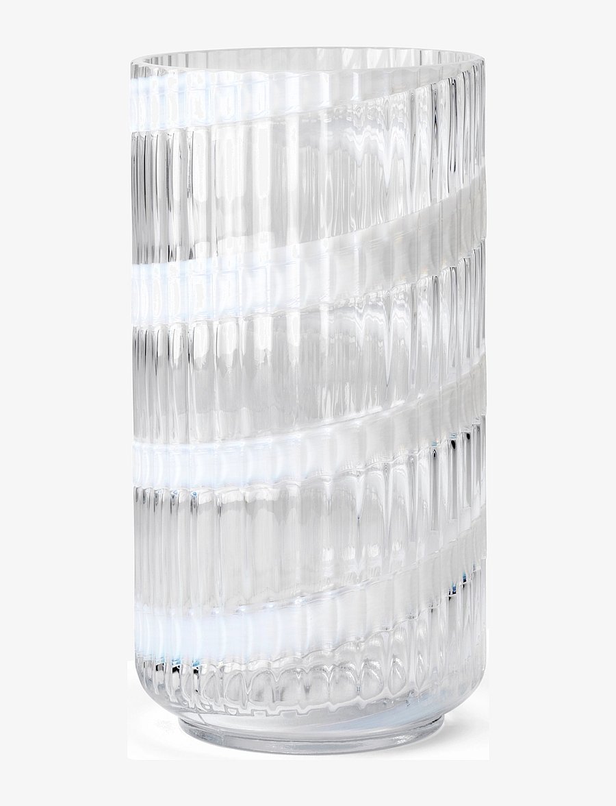 Lyngby Porcelæn - Lyngby Vase H20.5 cm swirl white mouth blown glass - vases - swirl white - 0