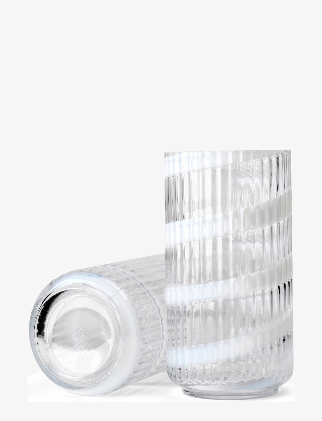 Lyngby Porcelæn - Lyngby Vase H20.5 cm swirl white mouth blown glass - vases - swirl white - 1