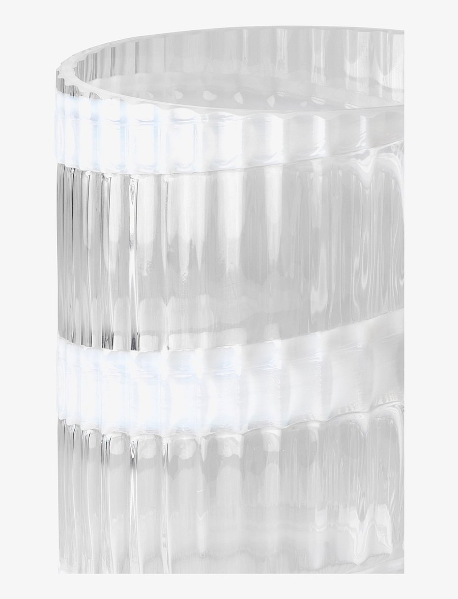 Lyngby Porcelæn - Lyngby Vase H20.5 cm swirl white mouth blown glass - vases - swirl white - 2