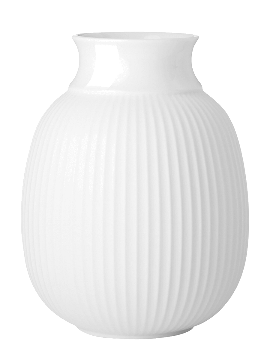Lyngby Porcelæn - Curve Vase H12.5 white porcelain - vasen - white - 1