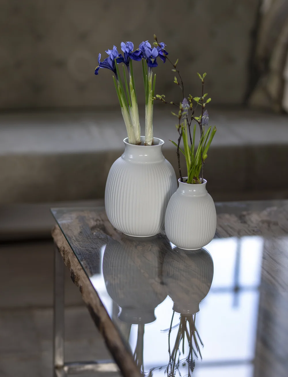 Lyngby Porcelæn - Curve Vase H12.5 white porcelain - vasen - white - 5