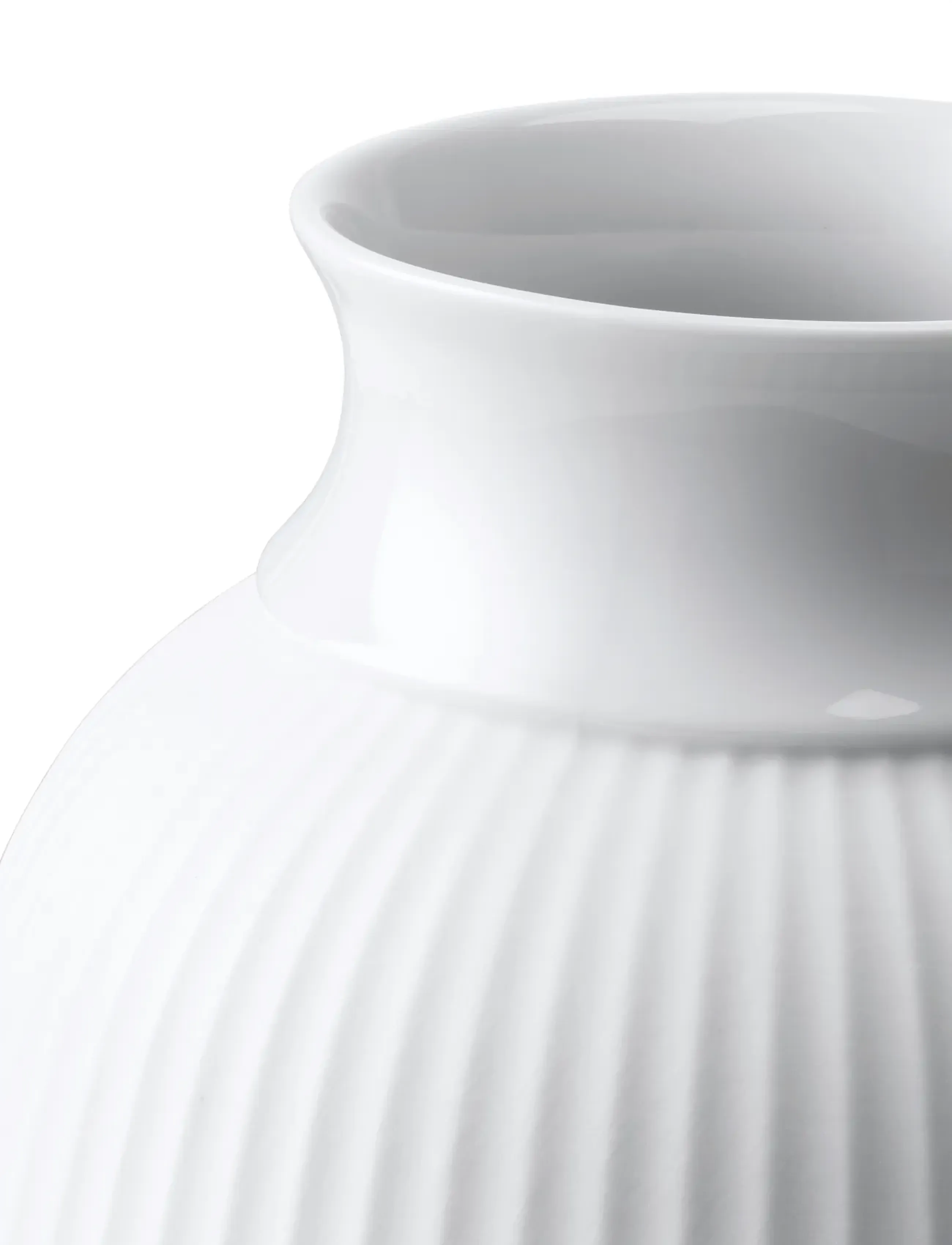 Lyngby Porcelæn - Curve Vase H12.5 white porcelain - vasen - white - 5