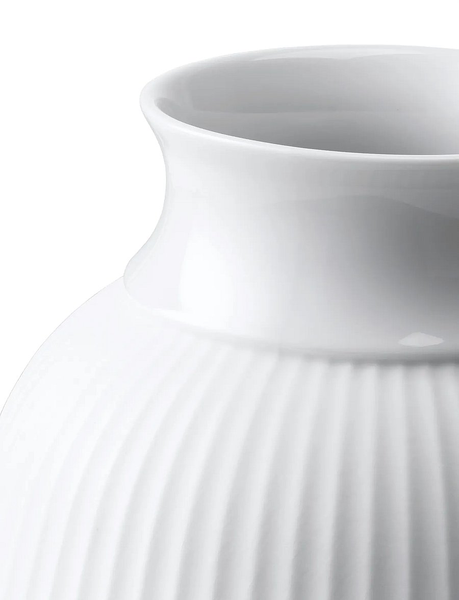 Lyngby Porcelæn - Curve Vase H12.5 white porcelain - vasen - white - 5