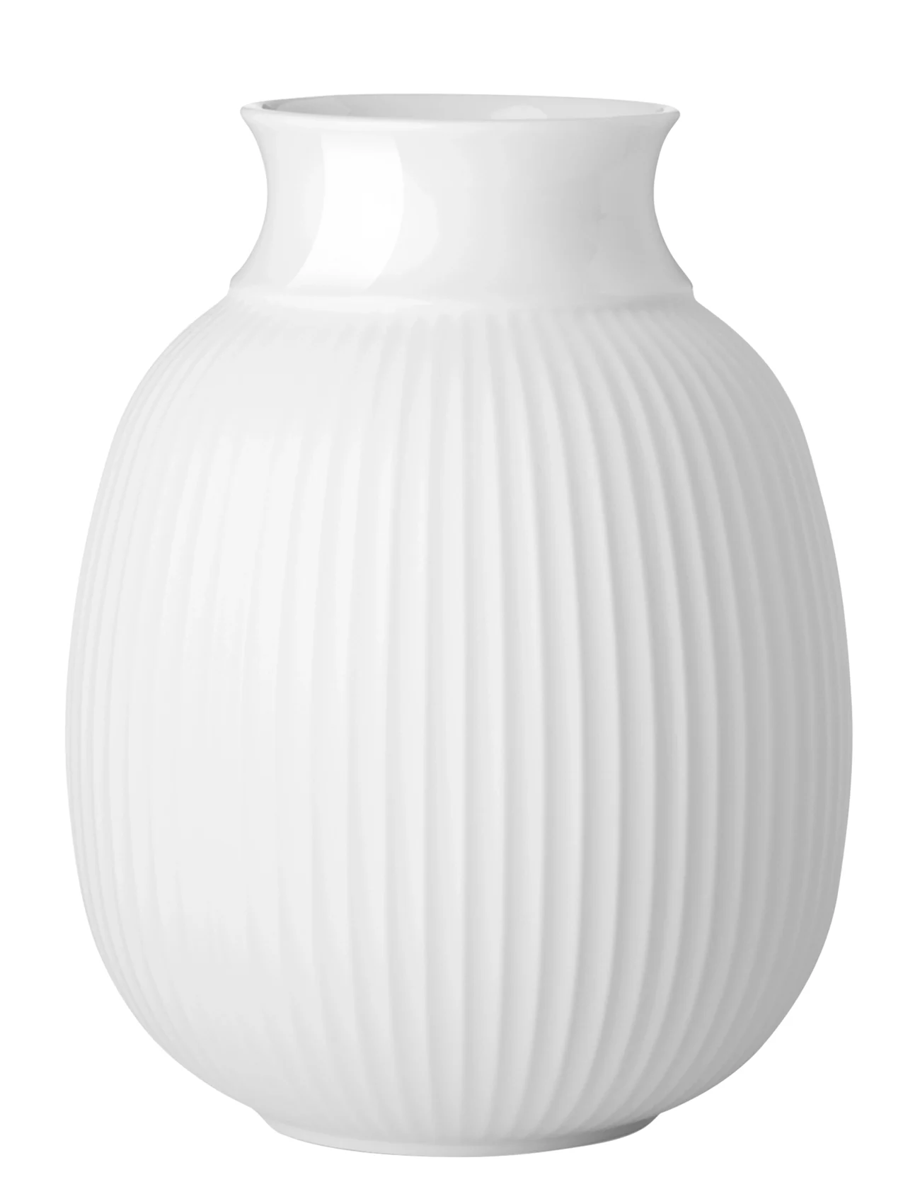 Lyngby Porcelæn - Curve Vase H17.5 hvit porselen - små vaser - white - 0