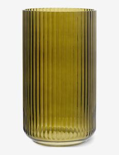 Lyngby Vase H31 cm olivengrønn munnblåst glass, Lyngby Porcelæn