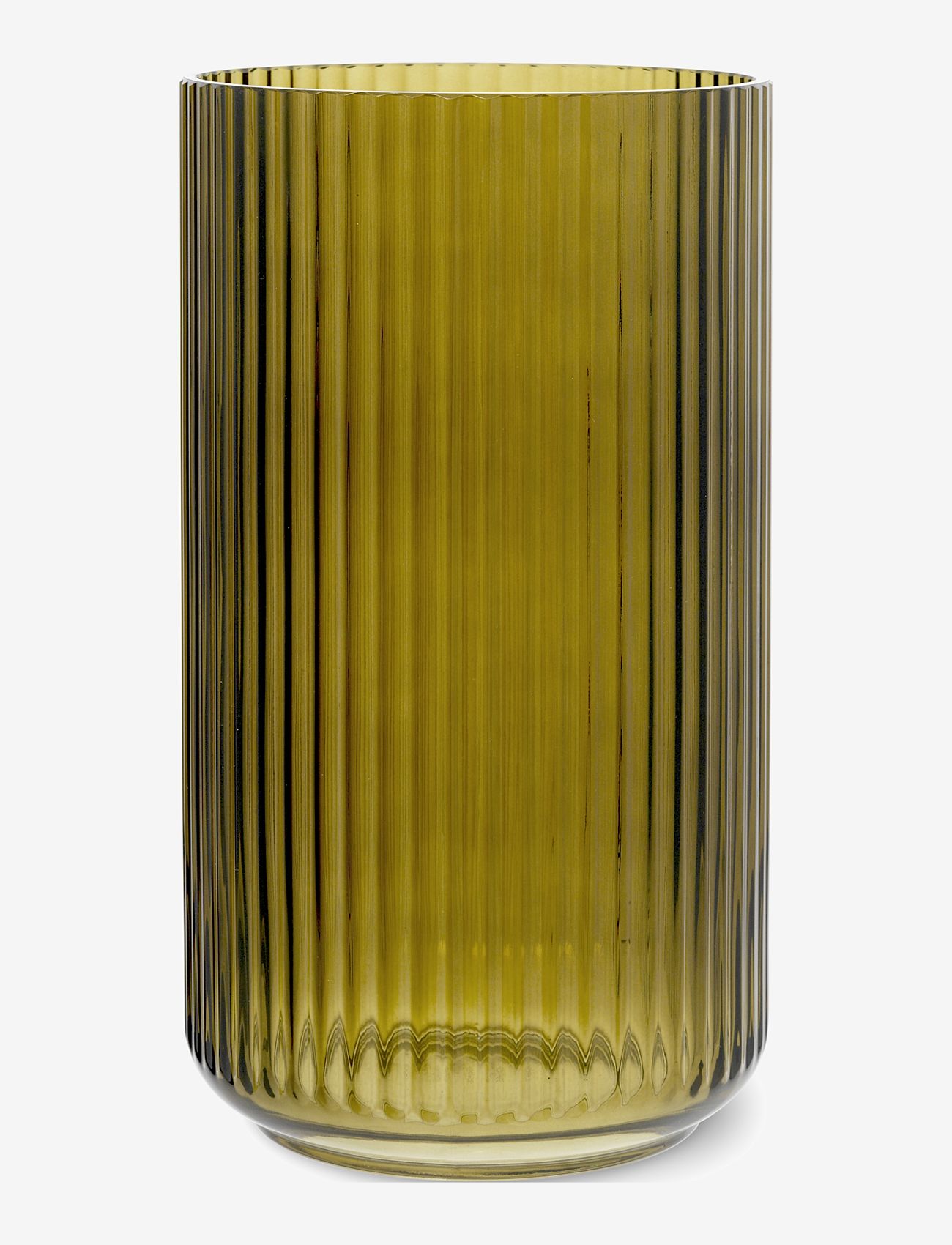 Lyngby Porcelæn - Lyngby Vase H31 cm olive green mouth blown glass - big vases - olive green - 0
