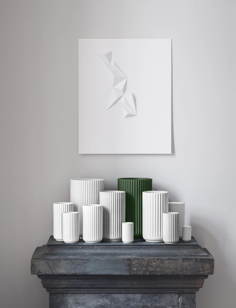 Lyngby Porcelæn - Lyngby Vase H31 cm dark green porcelain - vazen - dark green - 2