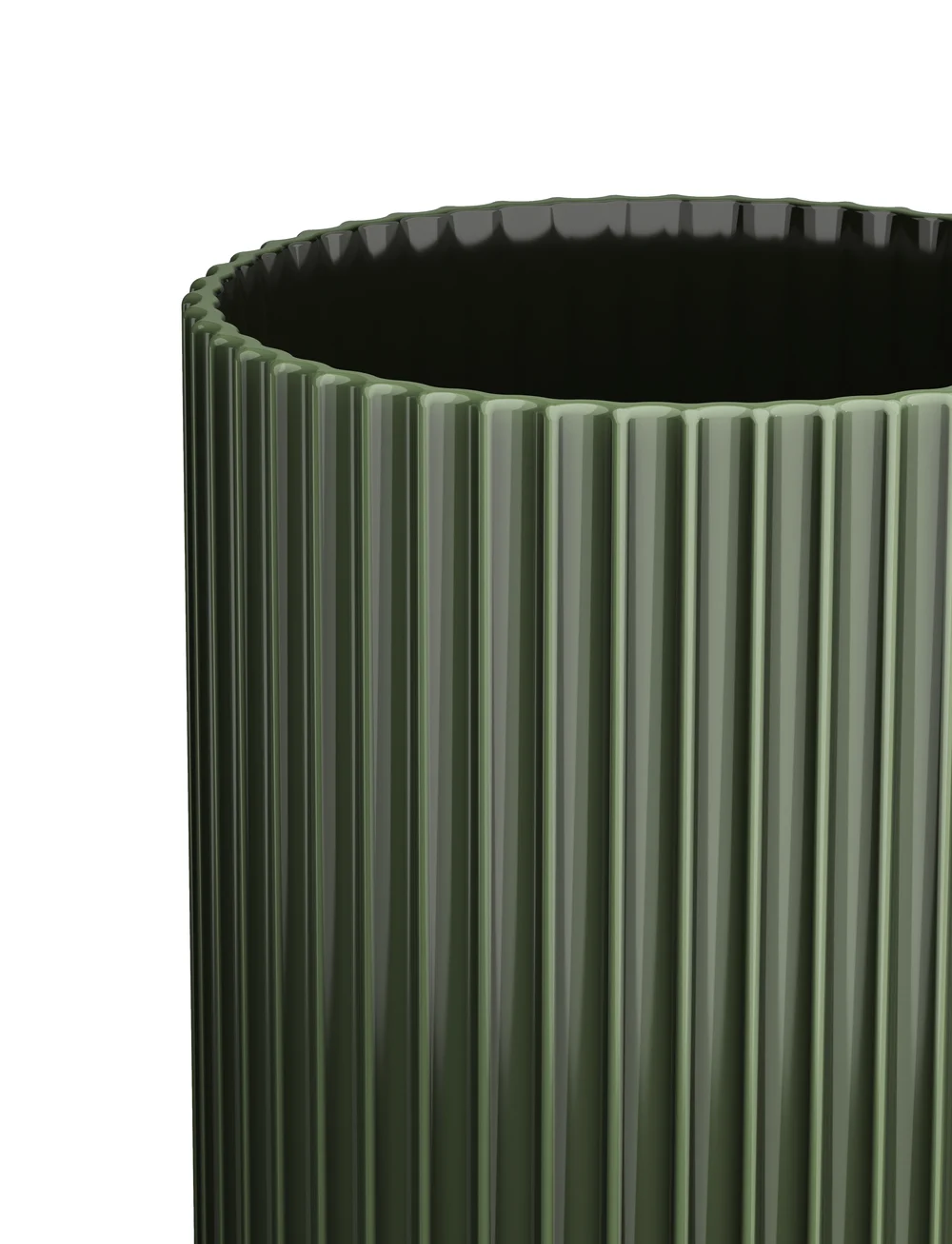 Lyngby Porcelæn - Lyngby Vase H31 cm dark green porcelain - vazen - dark green - 3