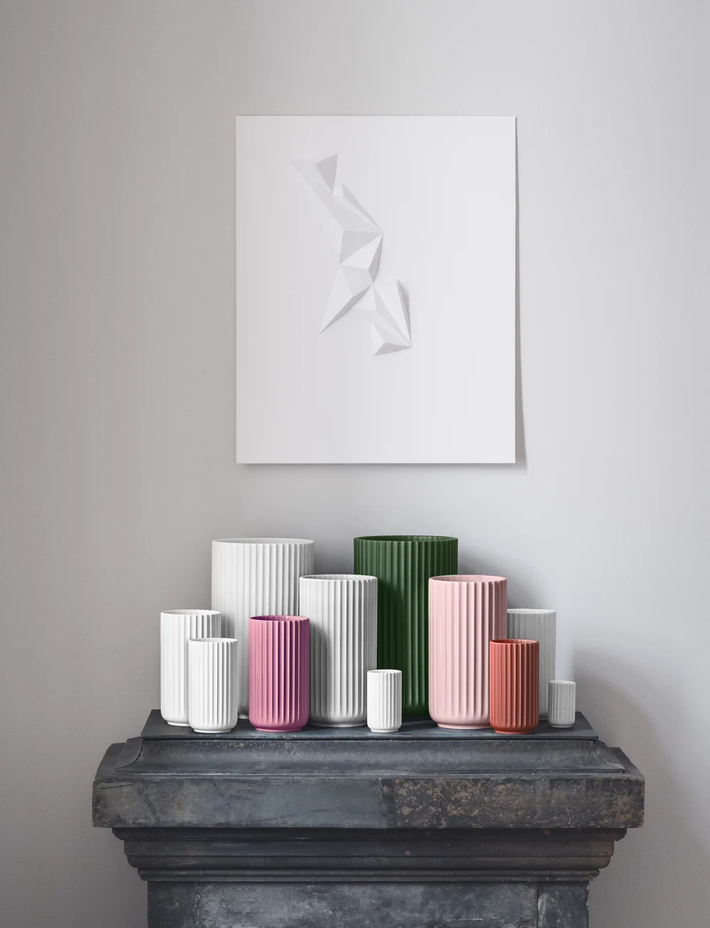 Lyngby Porcelæn - Lyngby Vase H31 cm dark green porcelain - vazen - dark green - 4