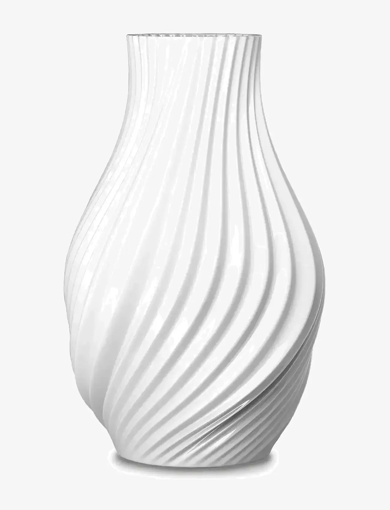 Lyngby Porcelæn - Twist Vase H18 cm hvid porcelæn - vaser - white - 0