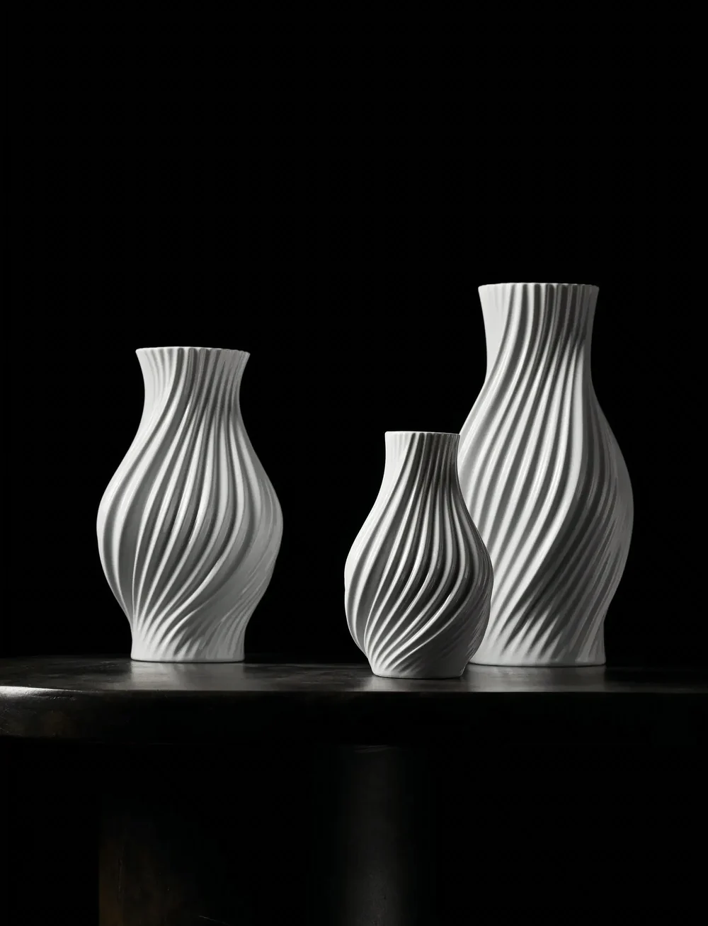 Lyngby Porcelæn - Twist Vas H18 cm vit porslin - köp efter pris - white - 3