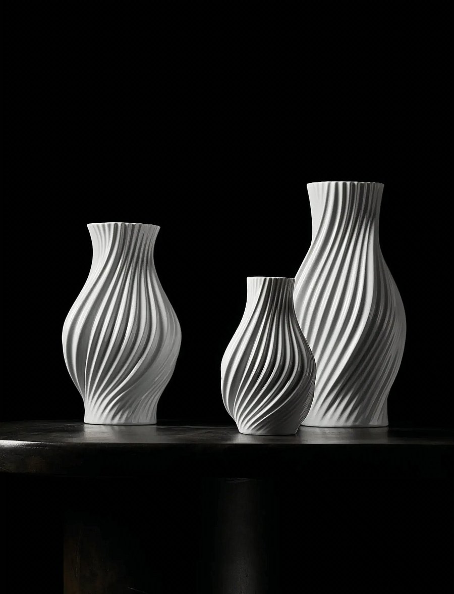 Lyngby Porcelæn - Twist Vase - nach preis einkaufen - white - 0