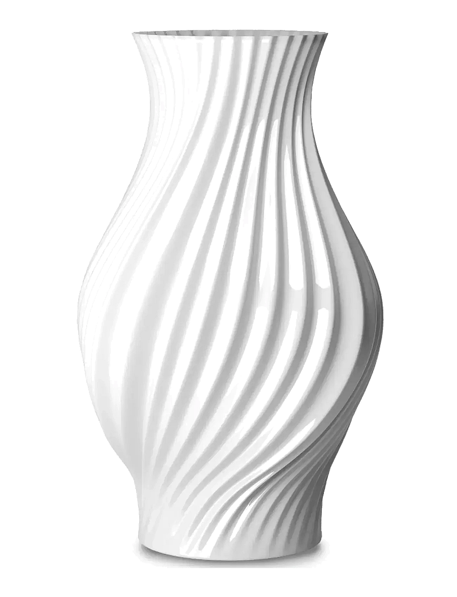 Lyngby Porcelæn - Twist Vase H25 cm hvid porcelæn - køb efter pris - white - 1