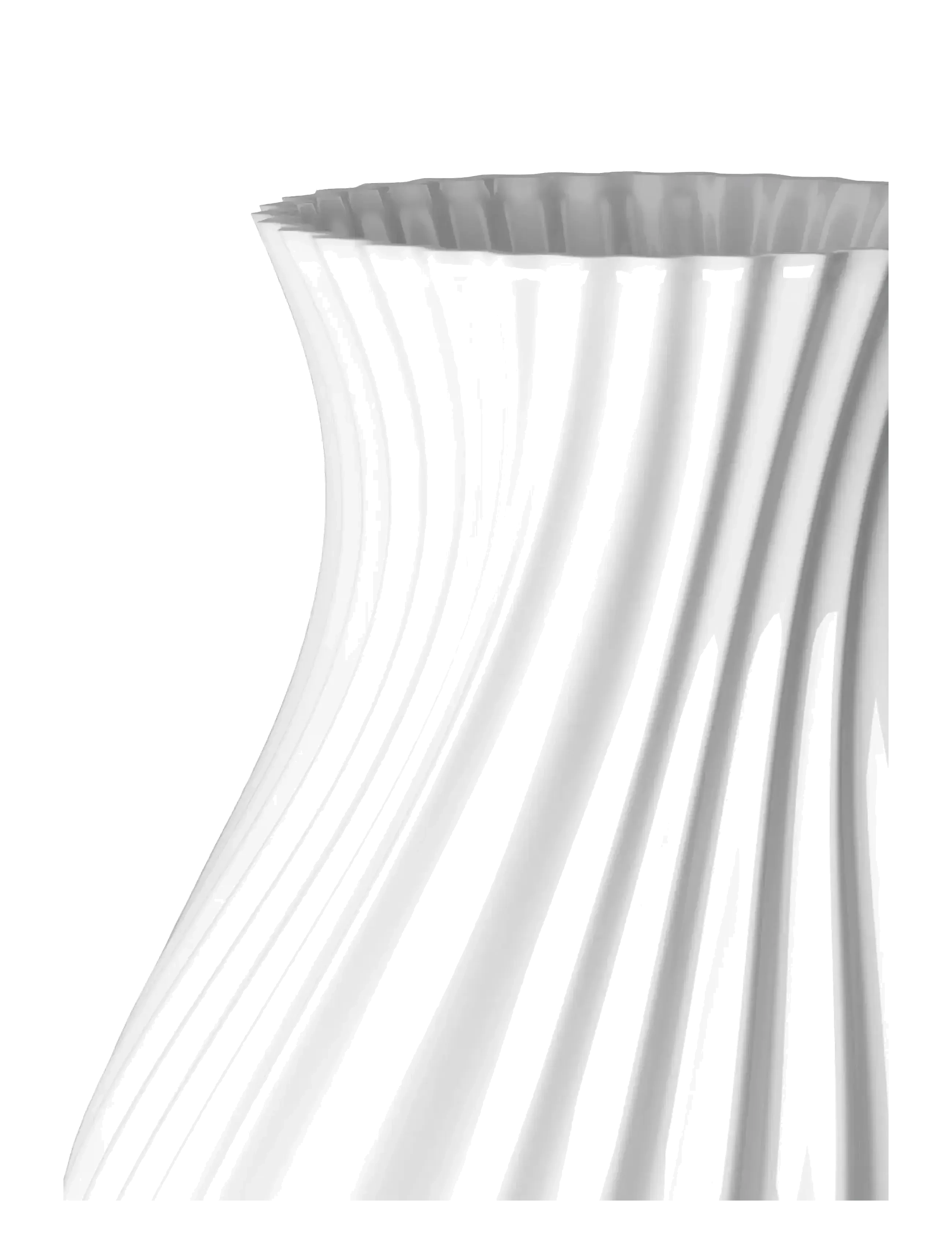 Lyngby Porcelæn - Twist Vase H25 cm hvid porcelæn - køb efter pris - white - 2