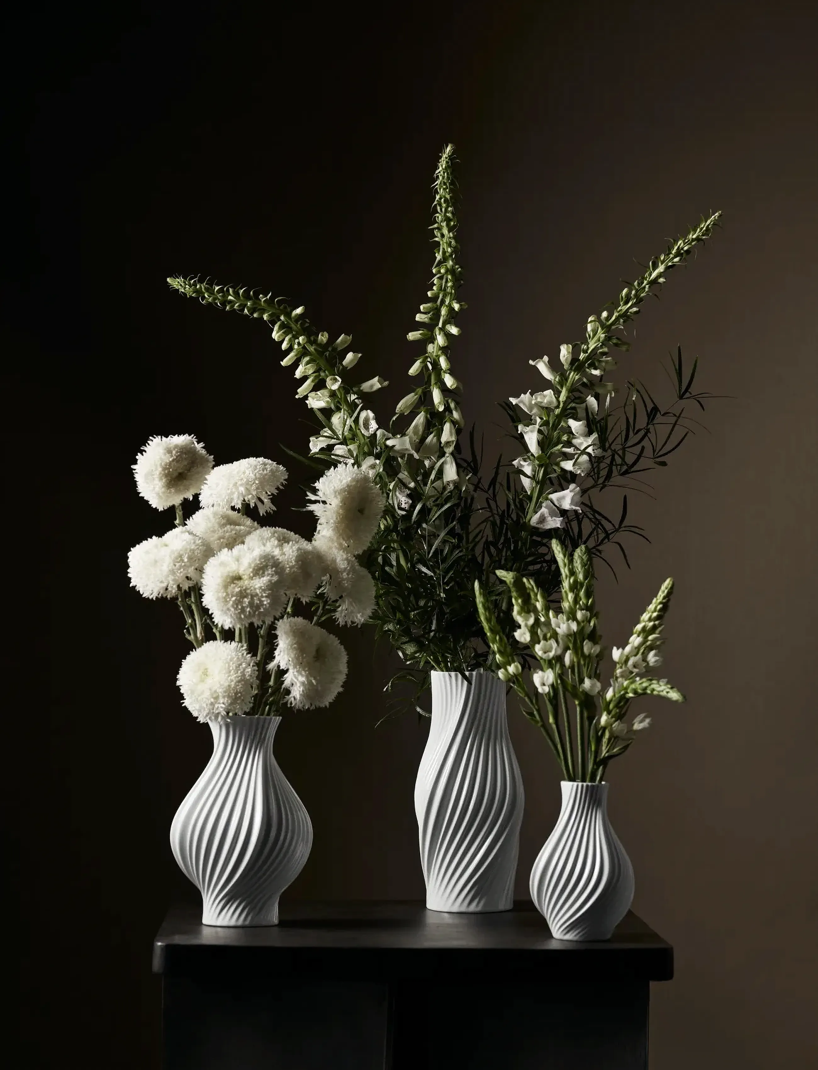 Lyngby Porcelæn - Twist Vase H25 cm hvid porcelæn - køb efter pris - white - 4