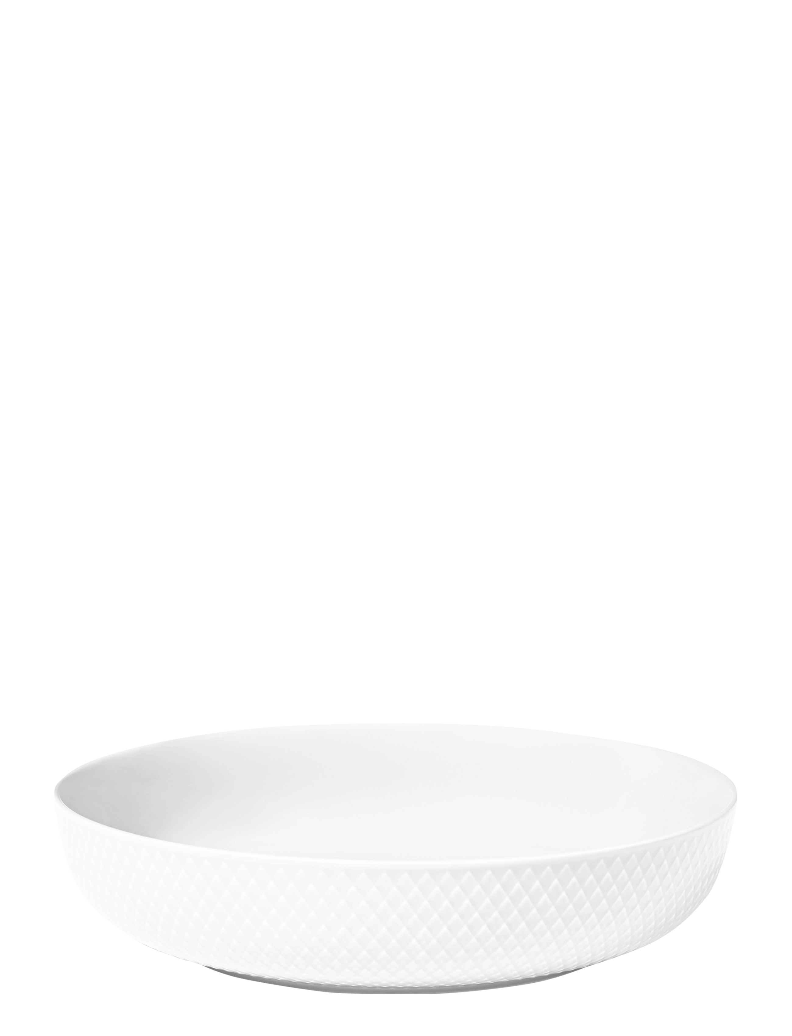 Lyngby Porcelæn Rhombe Serveringsskål Ø28 Cm Hvid, Serving Skål, Hvid, Str: 28 cm