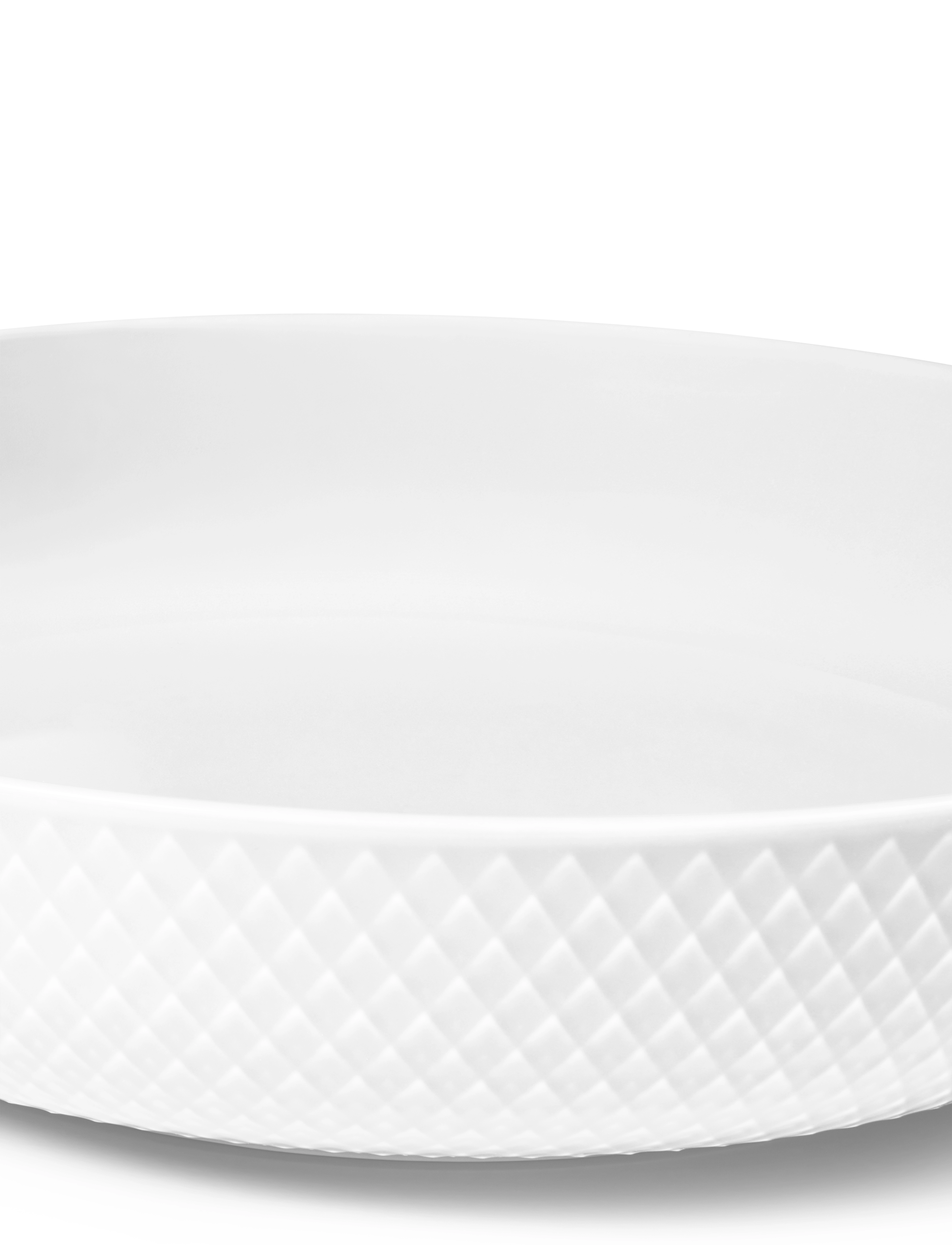 Lyngby Porcelæn - Rhombe Serveringsskål Ø28 cm hvid - serveringsskåle - white - 4
