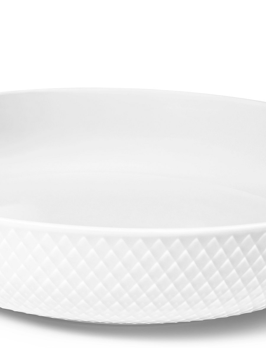Lyngby Porcelæn - Rhombe Serveringsskål Ø28 cm hvid - serveringsskåle - white - 4