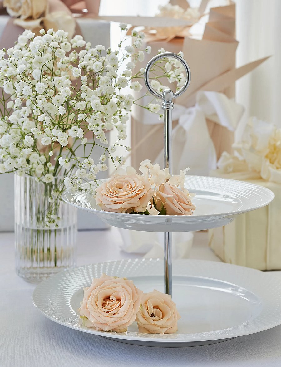 Lyngby Porcelæn - Rhombe Etagere Ø27 cm white - nach preis einkaufen - white - 2