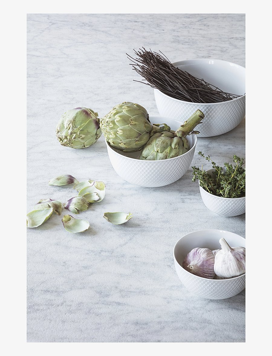 Lyngby Porcelæn - Rhombe Serveringsskål Ø17.5 cm hvid - serveringsskåle - white - 2
