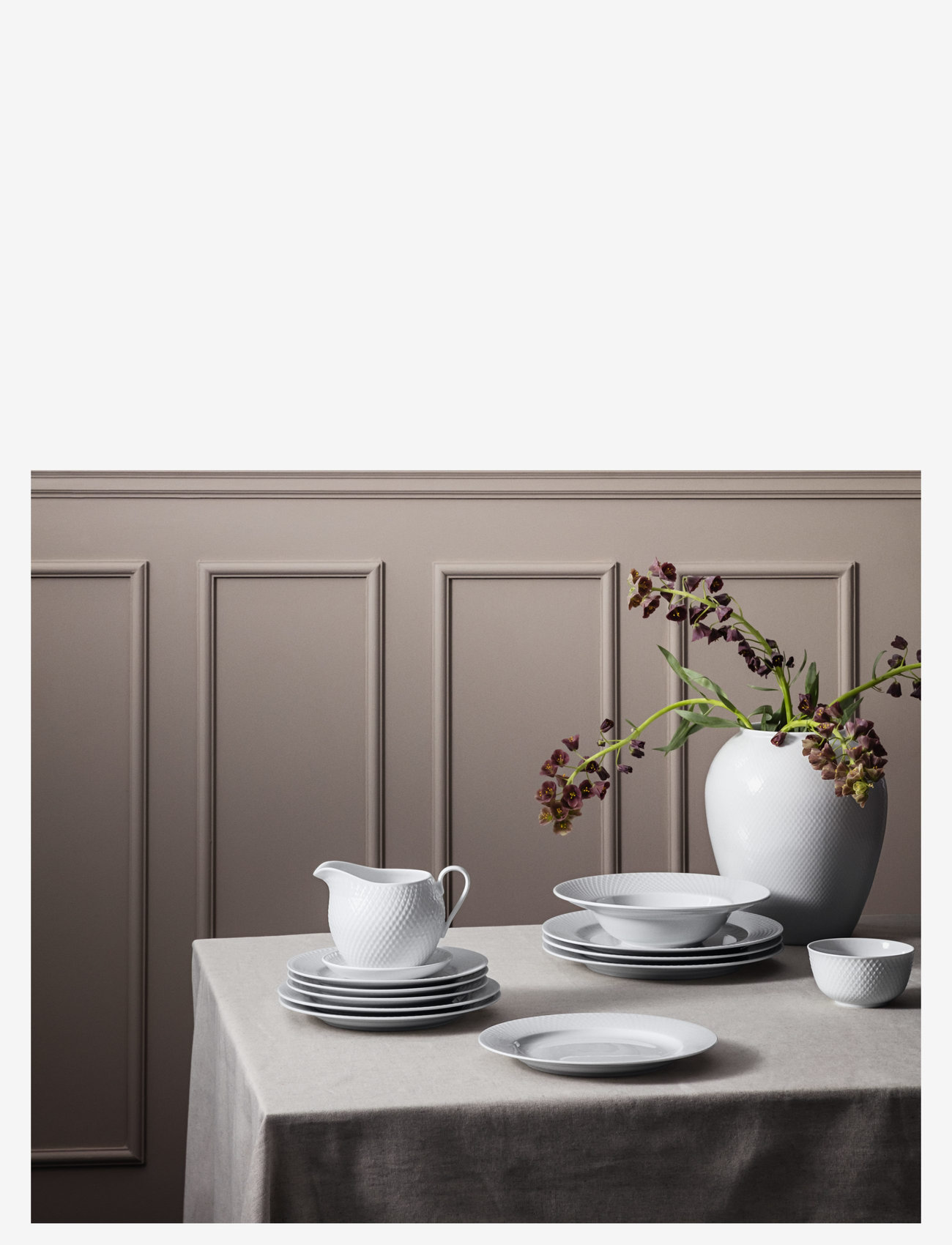 Lyngby Porcelæn - Rhombe Tallerken - køb efter pris - white - 1