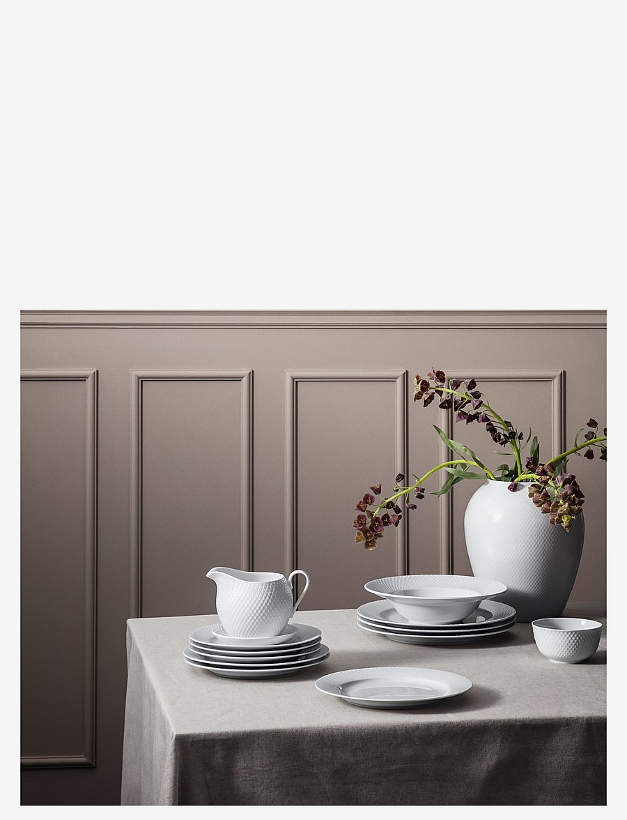 Lyngby Porcelæn - Rhombe Tallerken - asietter - white - 1