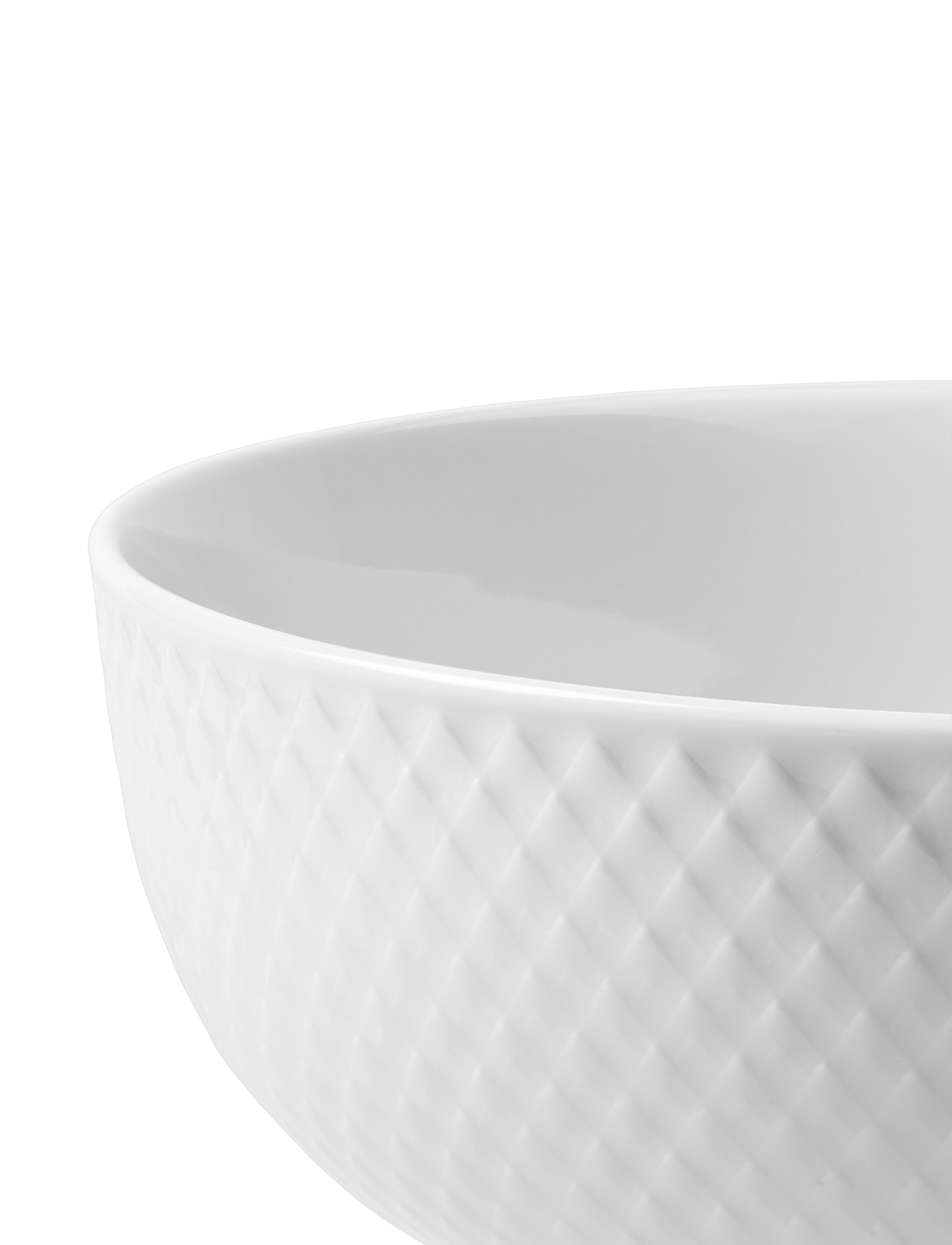 Lyngby Porcelæn - Rhombe Skål Ø15.5 cm hvid - serveringsskåle - white - 4