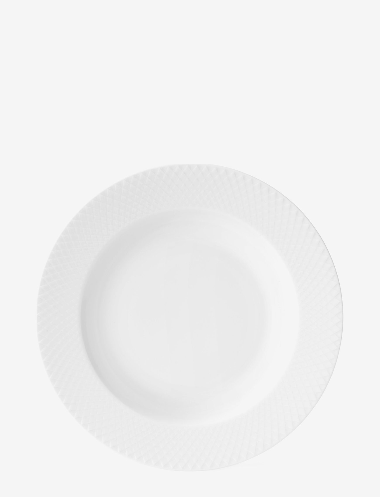 Lyngby Porcelæn - Rhombe Soup plate - najniższe ceny - white - 0