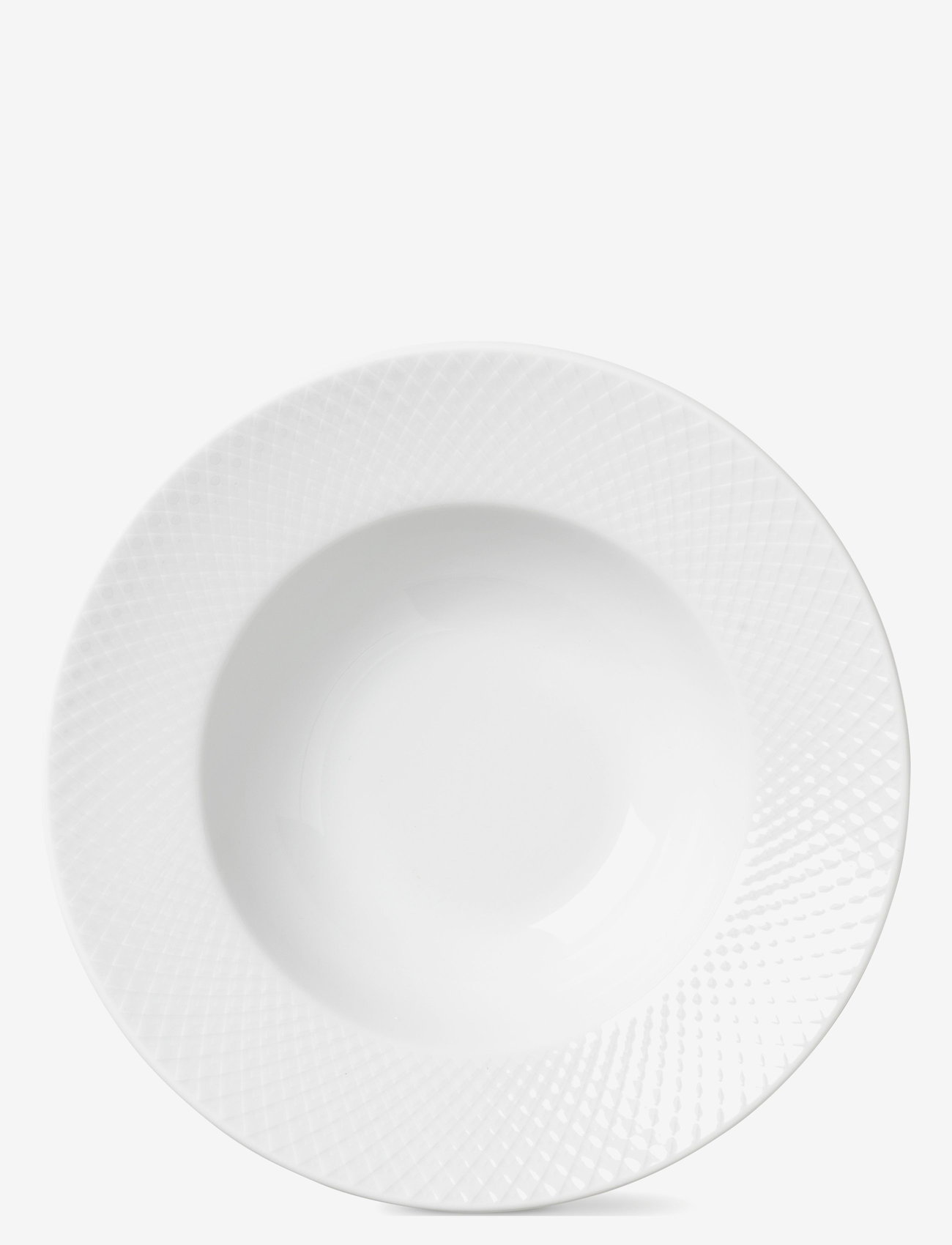 Lyngby Porcelæn - Rhombe Soup plate - nudelteller - white - 0