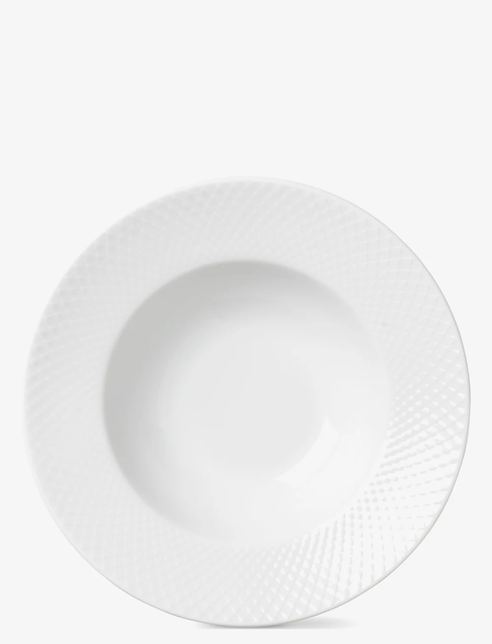 Lyngby Porcelæn - Rhombe Dyb tallerken - køb efter pris - white - 0