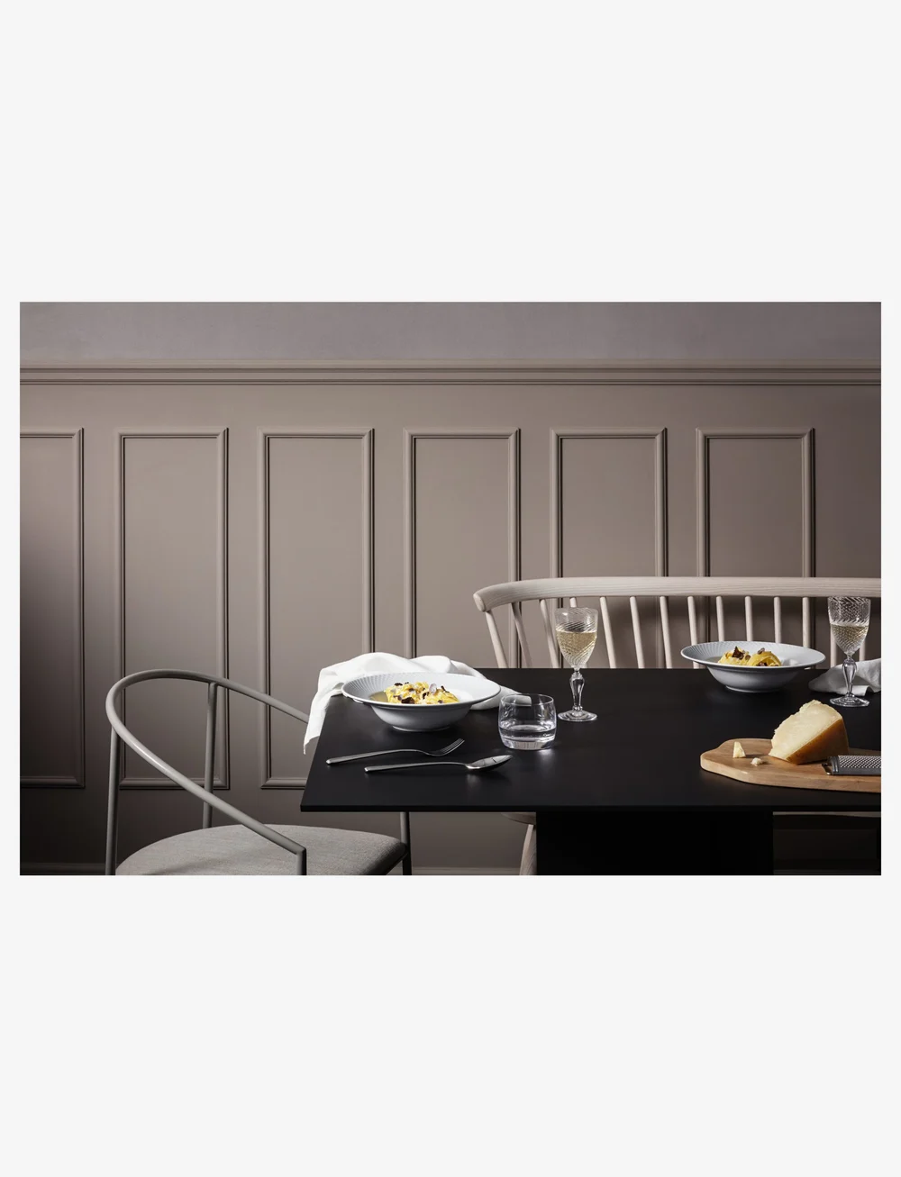 Lyngby Porcelæn - Rhombe Dyb tallerken - køb efter pris - white - 2