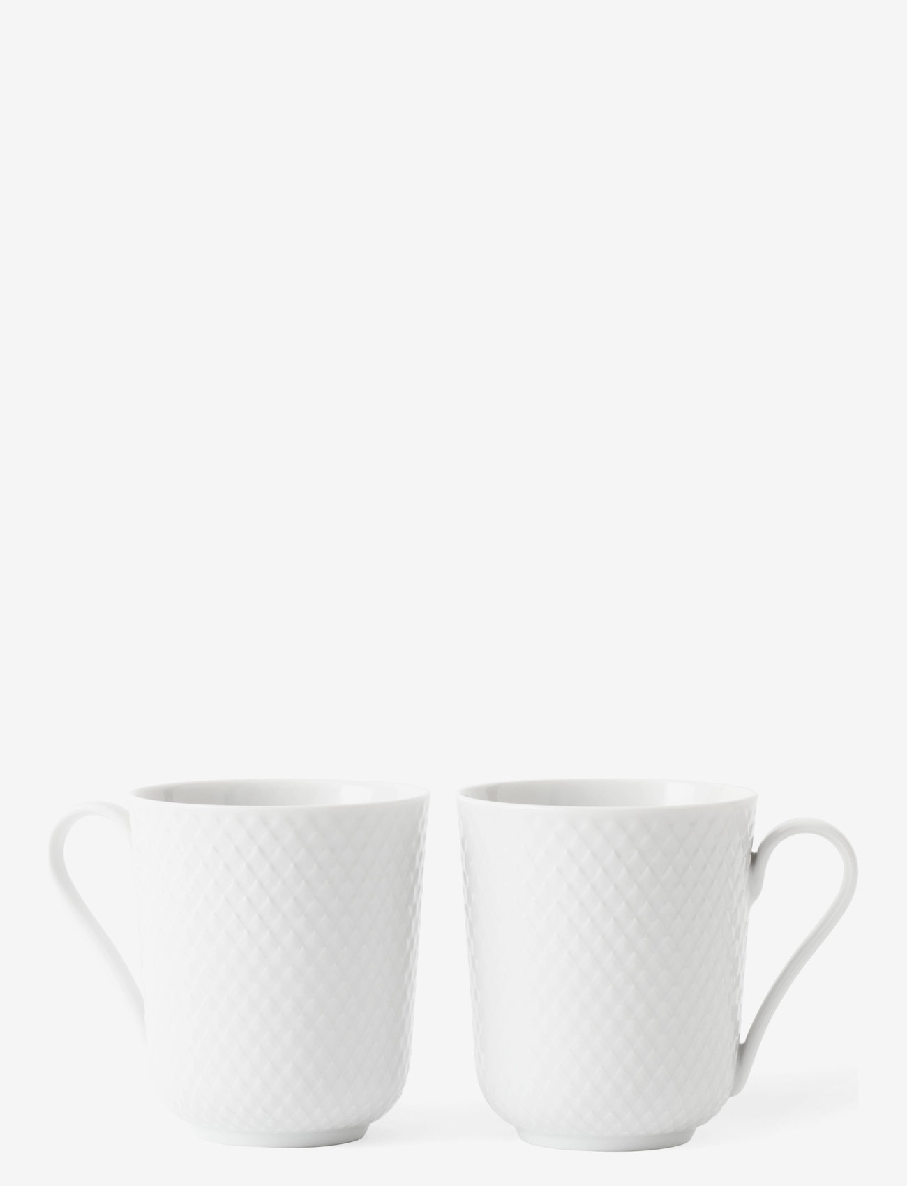 Lyngby Porcelæn - Rhombe Mug with handle 33 cl 2 pcs. - nach preis einkaufen - white - 0