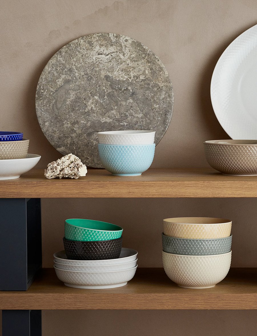 Lyngby Porcelæn - Rhombe Bowl - servierschalen - white - 4