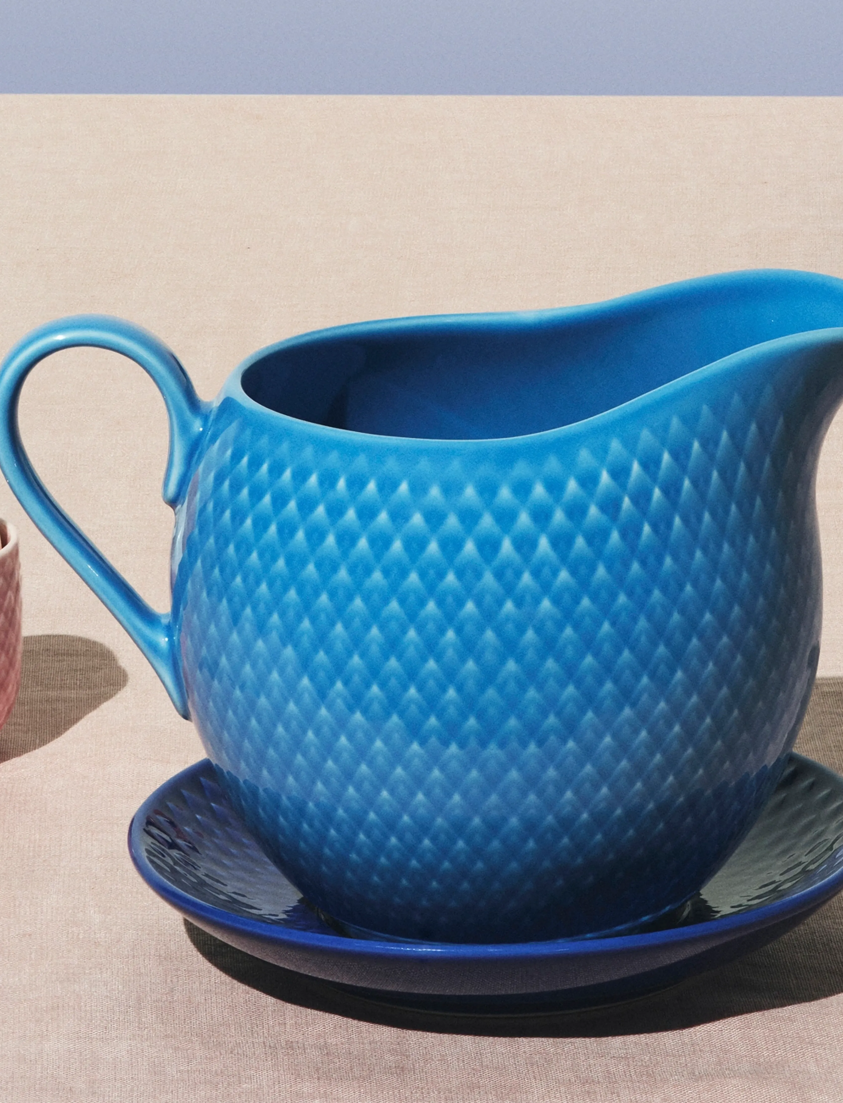 Lyngby Porcelæn Rhombe Color Saucekande 67 Cl Blå, CL, Jugs & Carafes, Blau - Sauce Gravy Boats, Homeware
