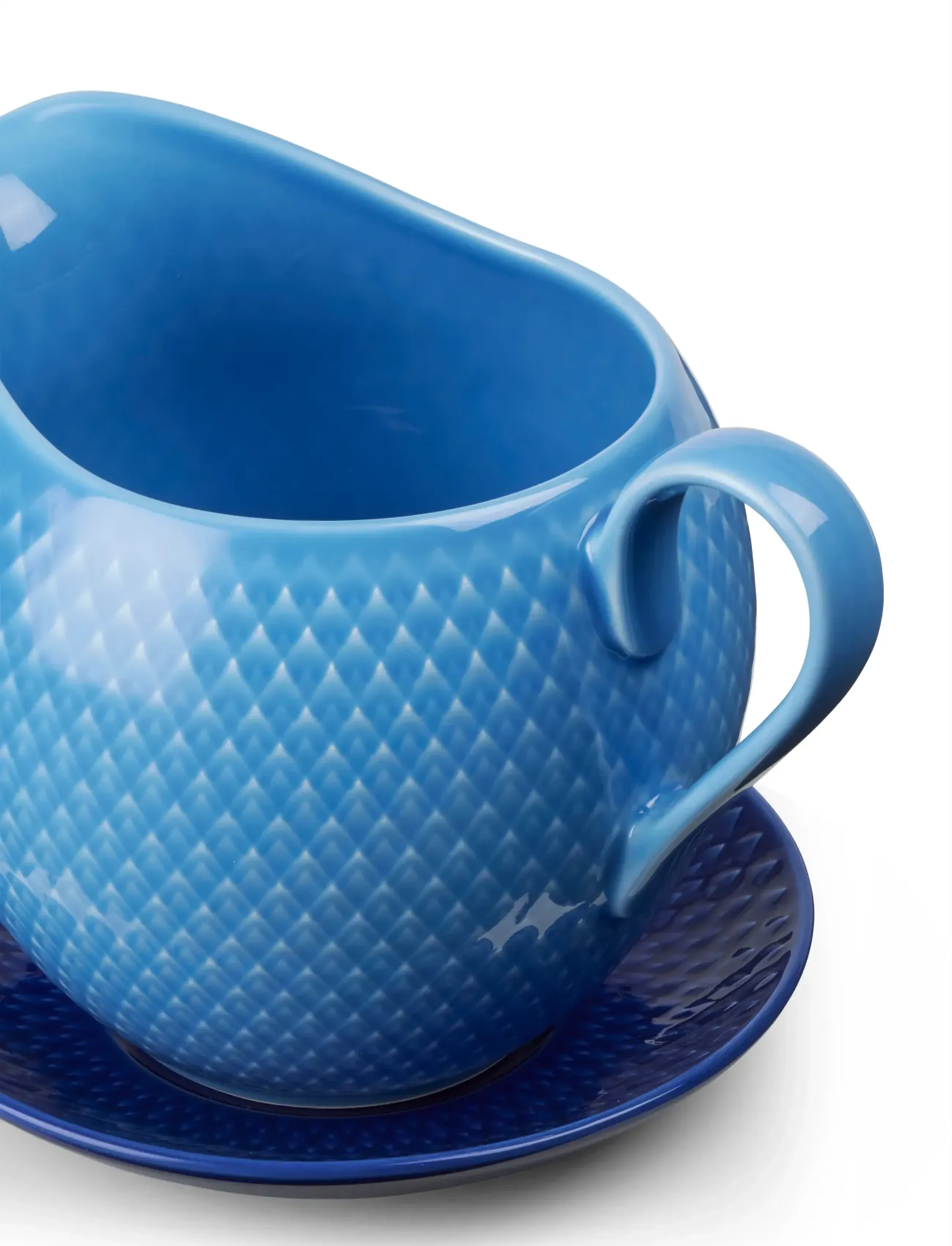 Lyngby Porcelæn - Rhombe Color Saucekande 67 cl blå - sovseskåle & -gryder - blue - 4