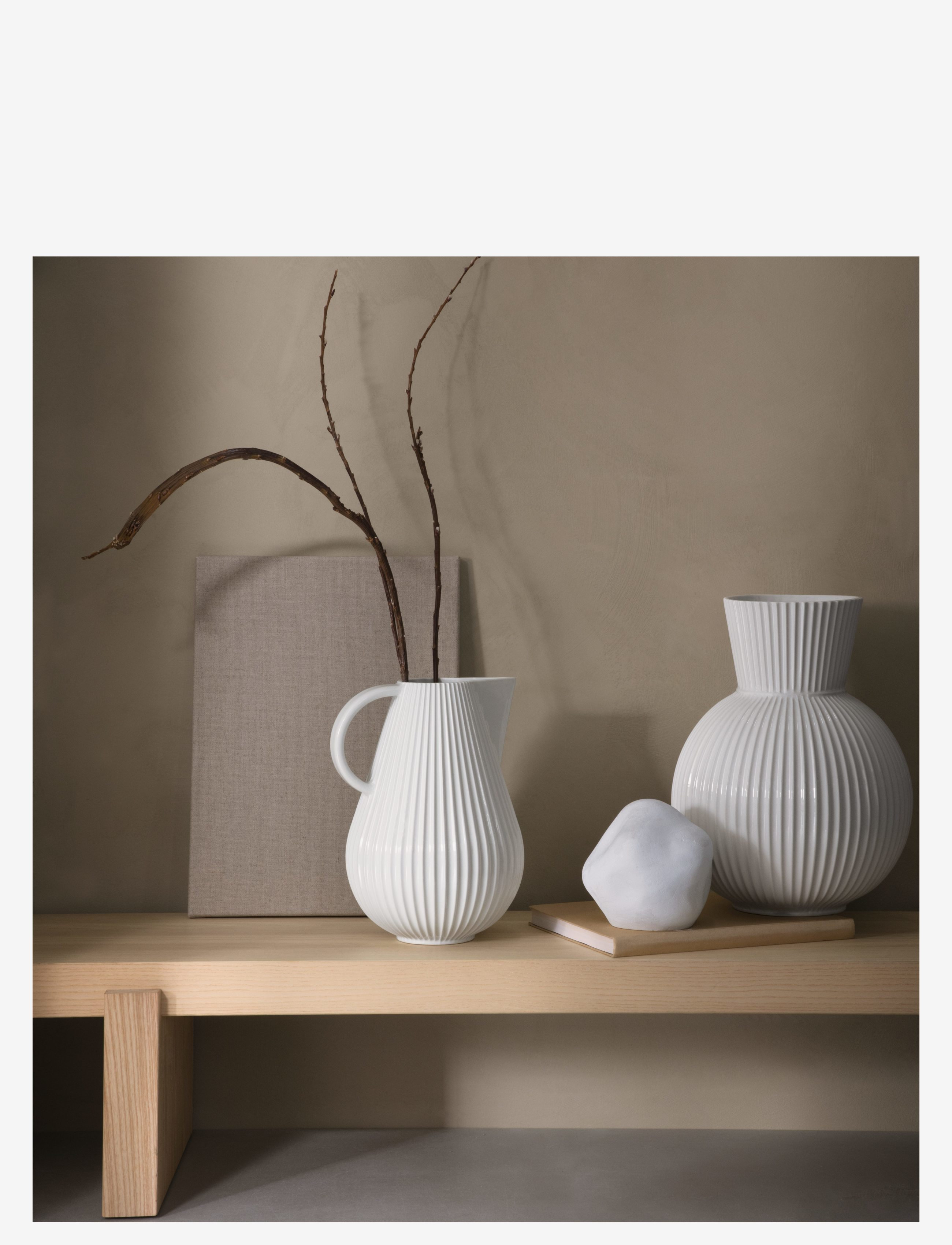 Lyngby Porcelæn - Lyngby Tura Jug Vase - grafinai - white - 2