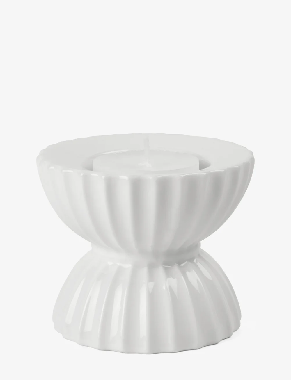 Lyngby Porcelæn - Lyngby Tura Tealight holder Ø8 cm white - tekertahaldarar - white - 1